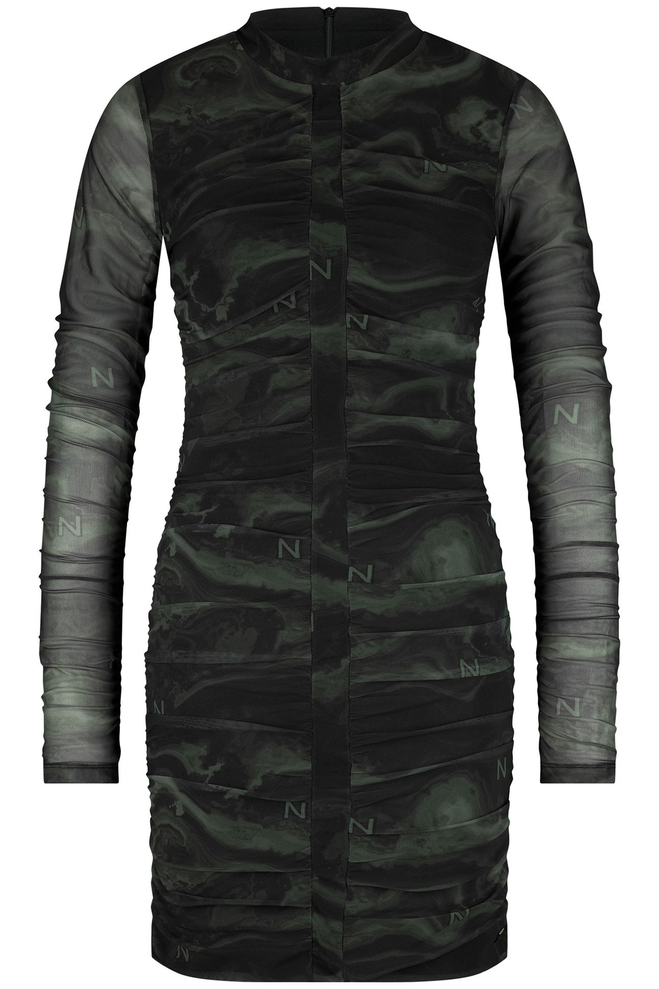 MARBLE MESH DRESS NIGHT FOREST 1