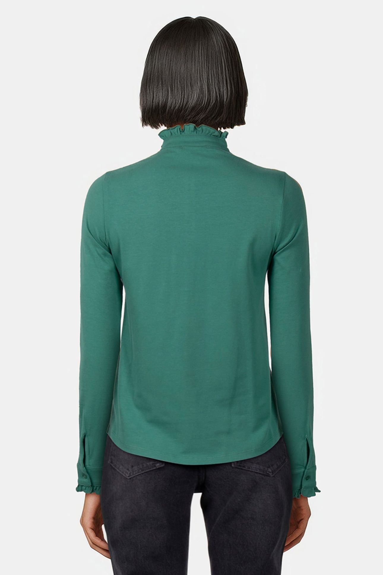 MOCK NECK SHIRT LS + FRILLS 2
