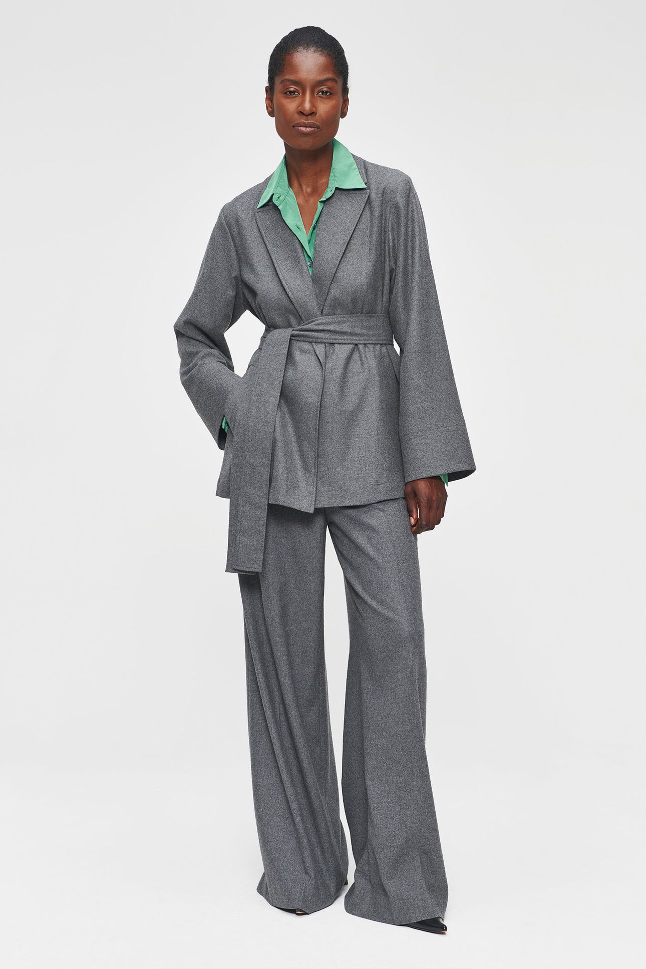 RELAXED FLANNEL JACKET STEEL GREY 6