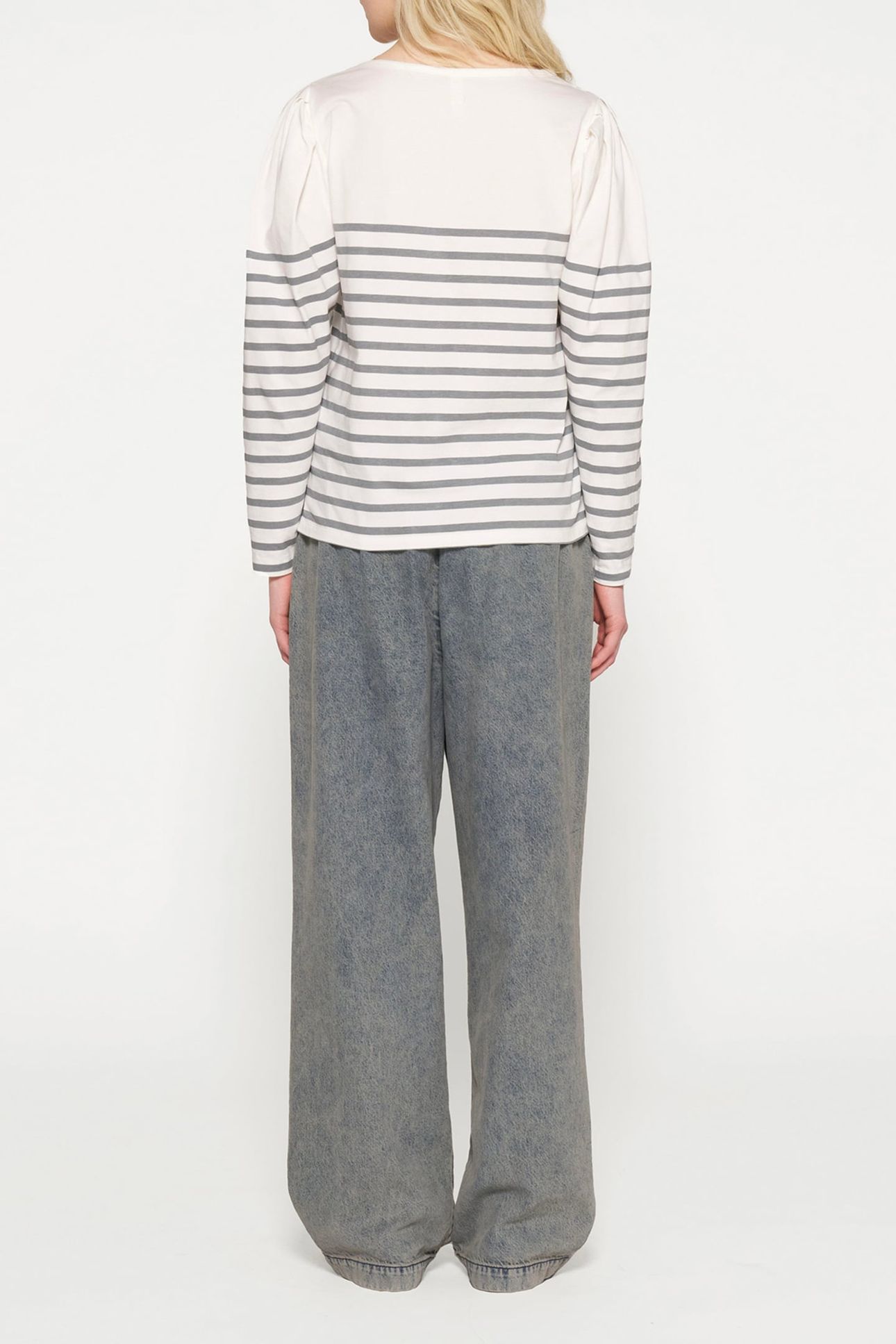 PUFF LONG SLEEVE TEE STRIPES ECRU/GRAPHITE 3