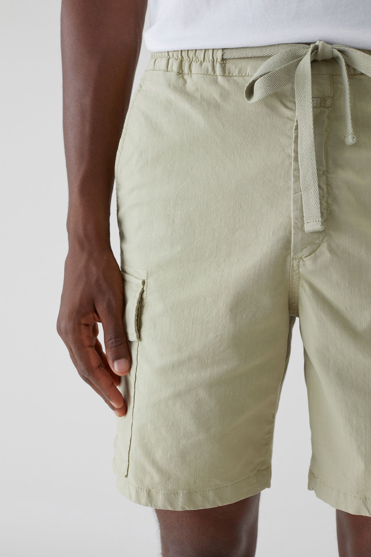 DRAWSTRING CARGO SHORTS SHORTS LIGHT MOSS GREEN 6