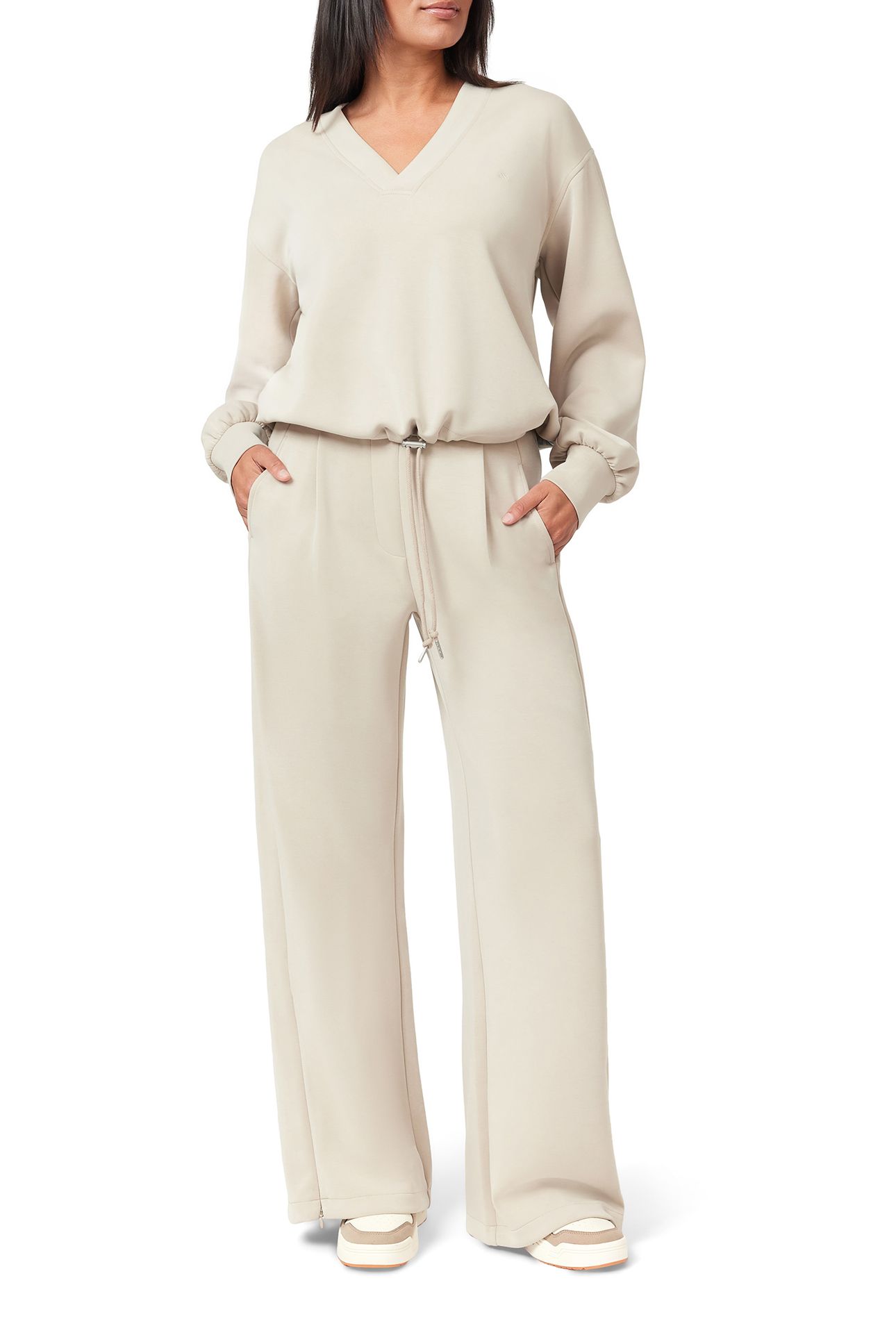 V NECK PULLOVER FEATHER GRAY 3