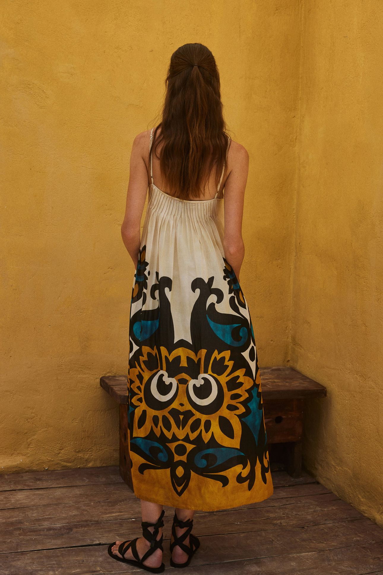 WARMTH LONG DRESS BLUE-CAMEL 2