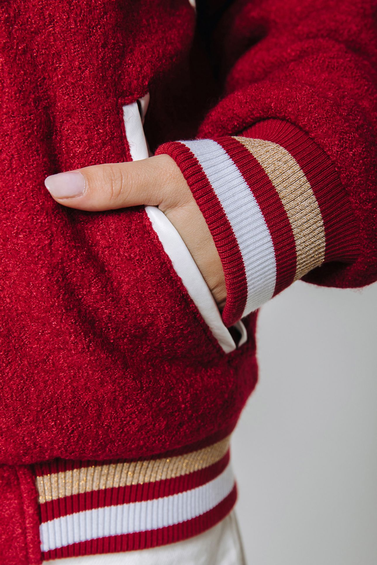 SEN BASEBALL BOMBER JACKET RED 7