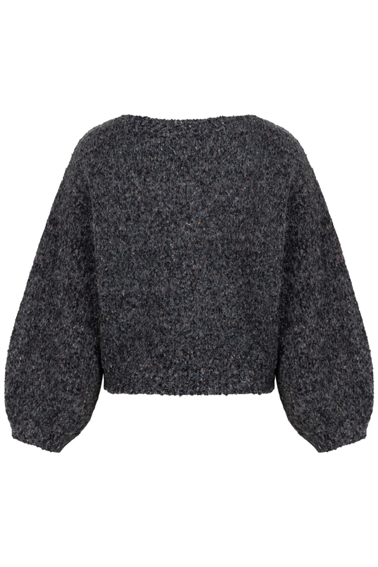 CHARLOTTE KNITTED CARDIGAN LONG SLEEVE BLACK MELEE 2