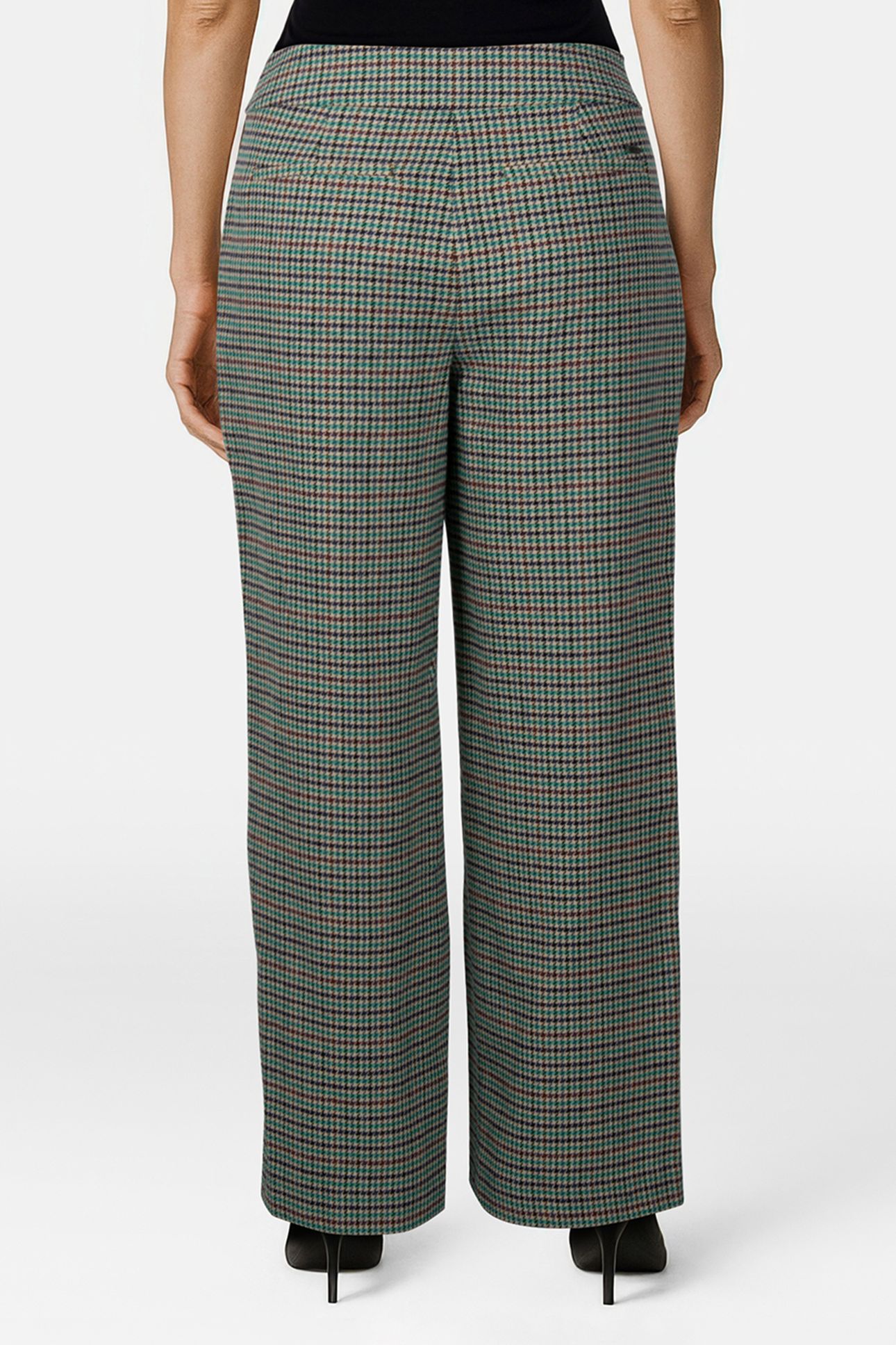 MULTI CHECKED WIDE LEG PANTS 2