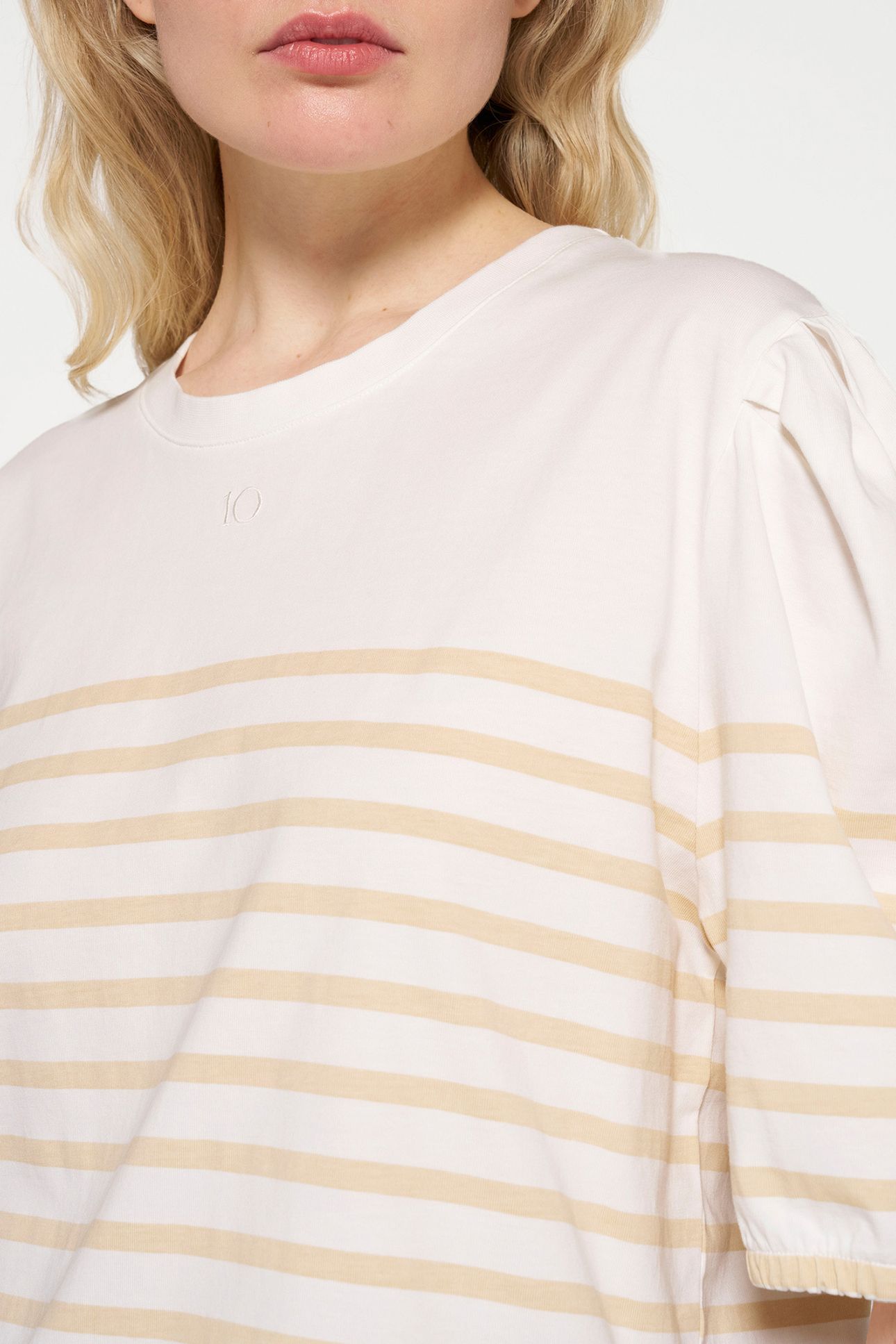 BALLOON SLEEVE TEE STRIPES ECRU/NATURAL 6