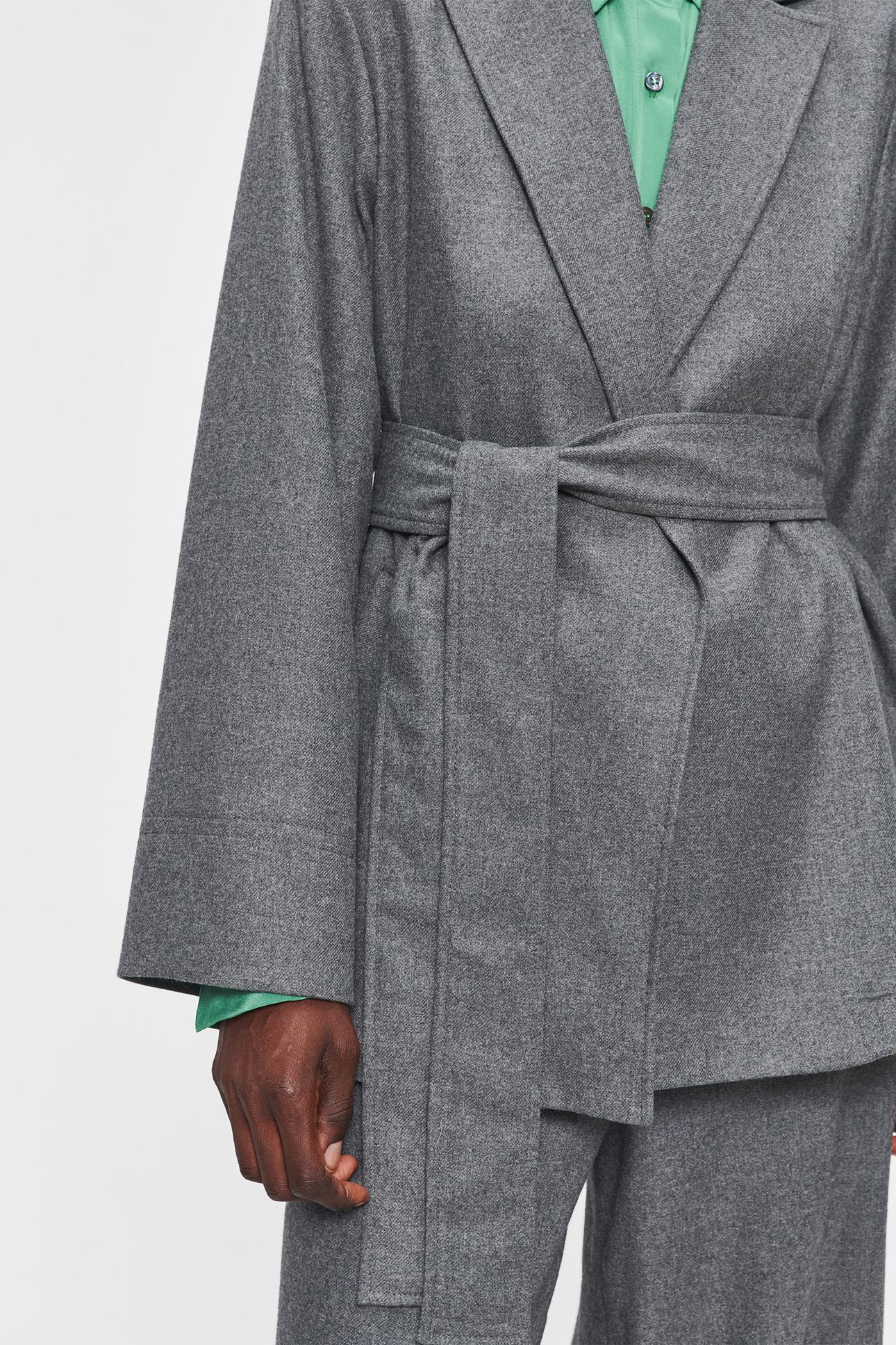 RELAXED FLANNEL JACKET STEEL GREY 8