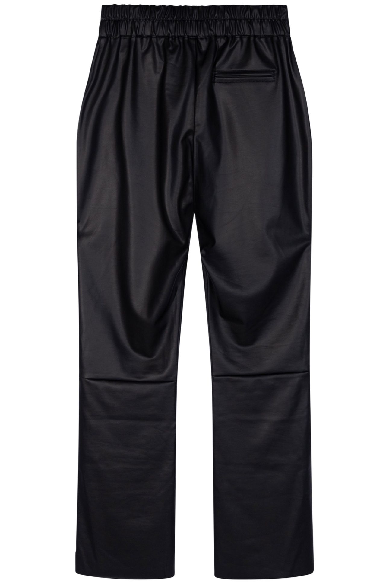 LEATHER LOOK FLARED PANTS BLACK 5