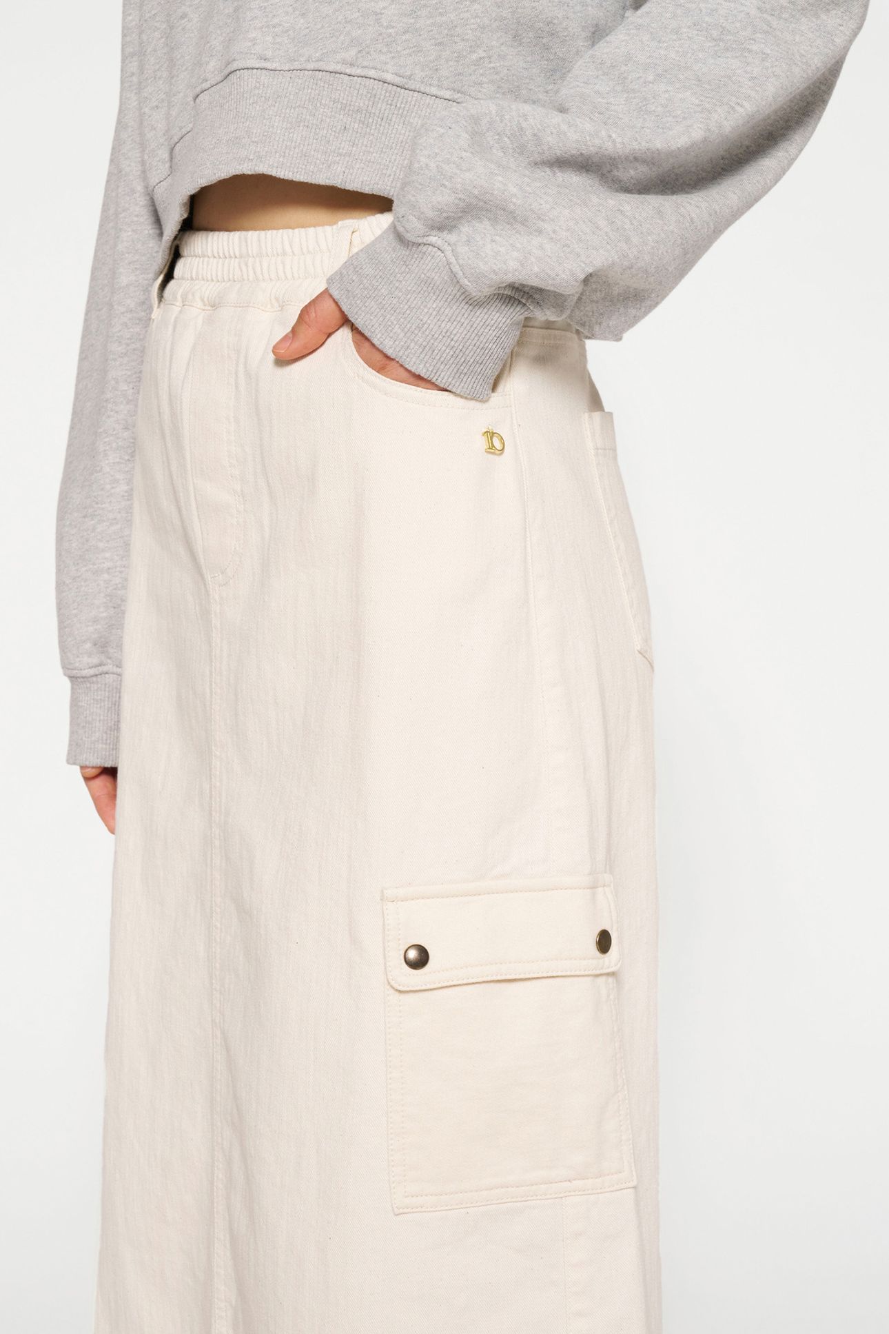 MAXI SKIRT TWILL ECRU 6