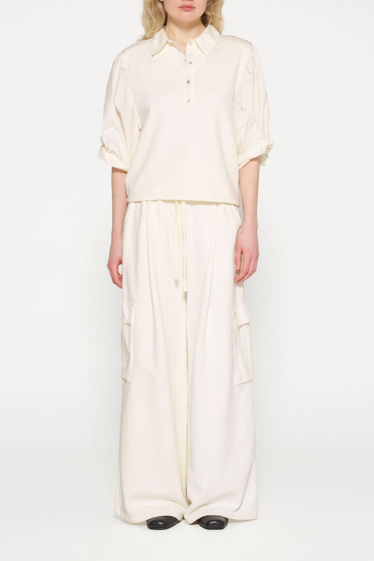 WIDE LEG CARGO PANTS LIGHT NATURAL 2