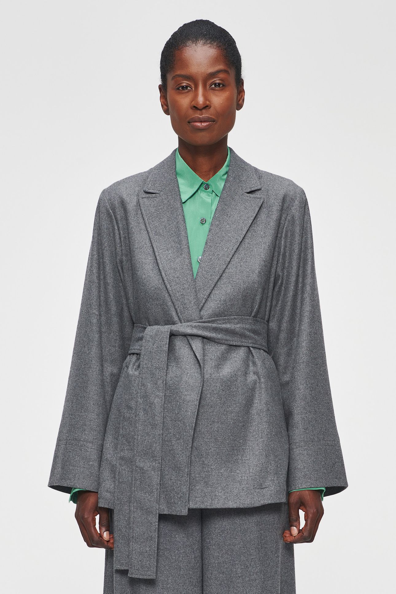 RELAXED FLANNEL JACKET STEEL GREY 1