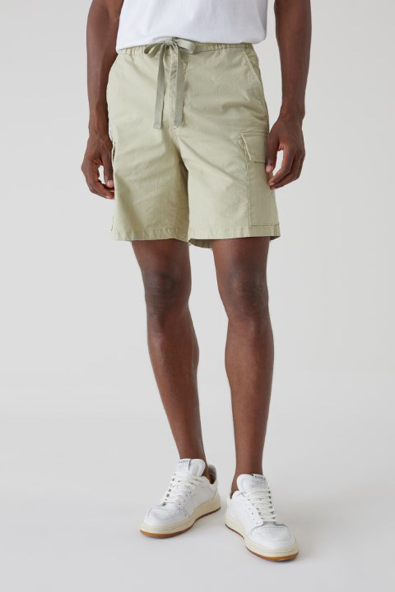 DRAWSTRING CARGO SHORTS SHORTS LIGHT MOSS GREEN 1