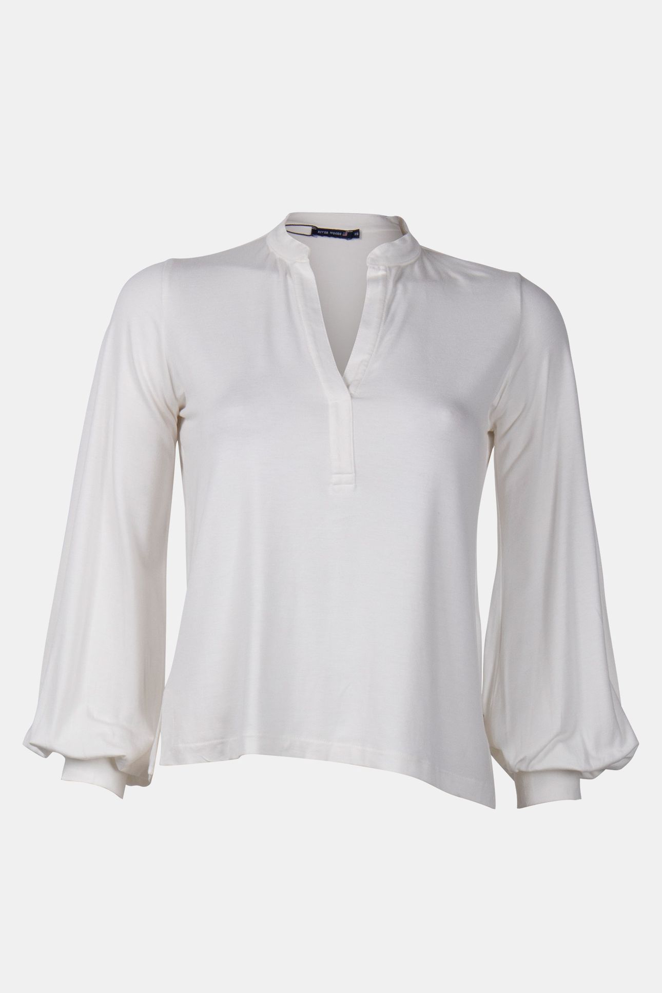 V-NECK T-SHIRT BALLOON SLEEVES IN OFF WHITE 3
