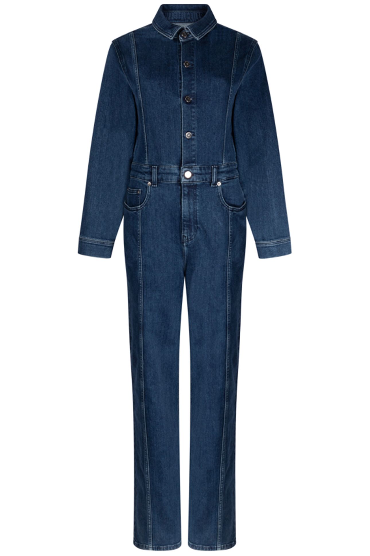 LAUREN JUMPSUIT LONG SLEEVE STONE INDIGO 1