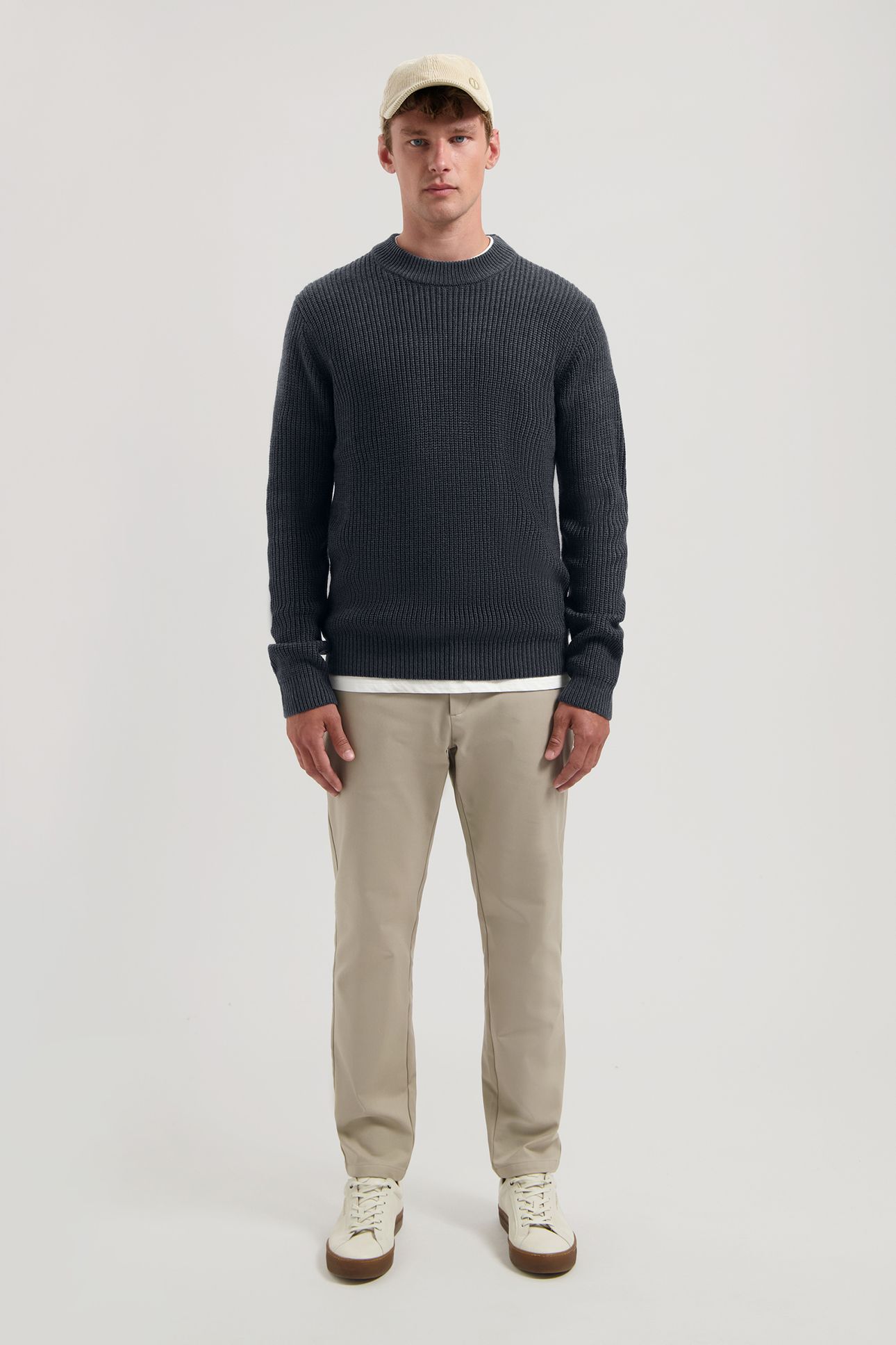 DS-CREW RIBKNIT DK. NAVY 3