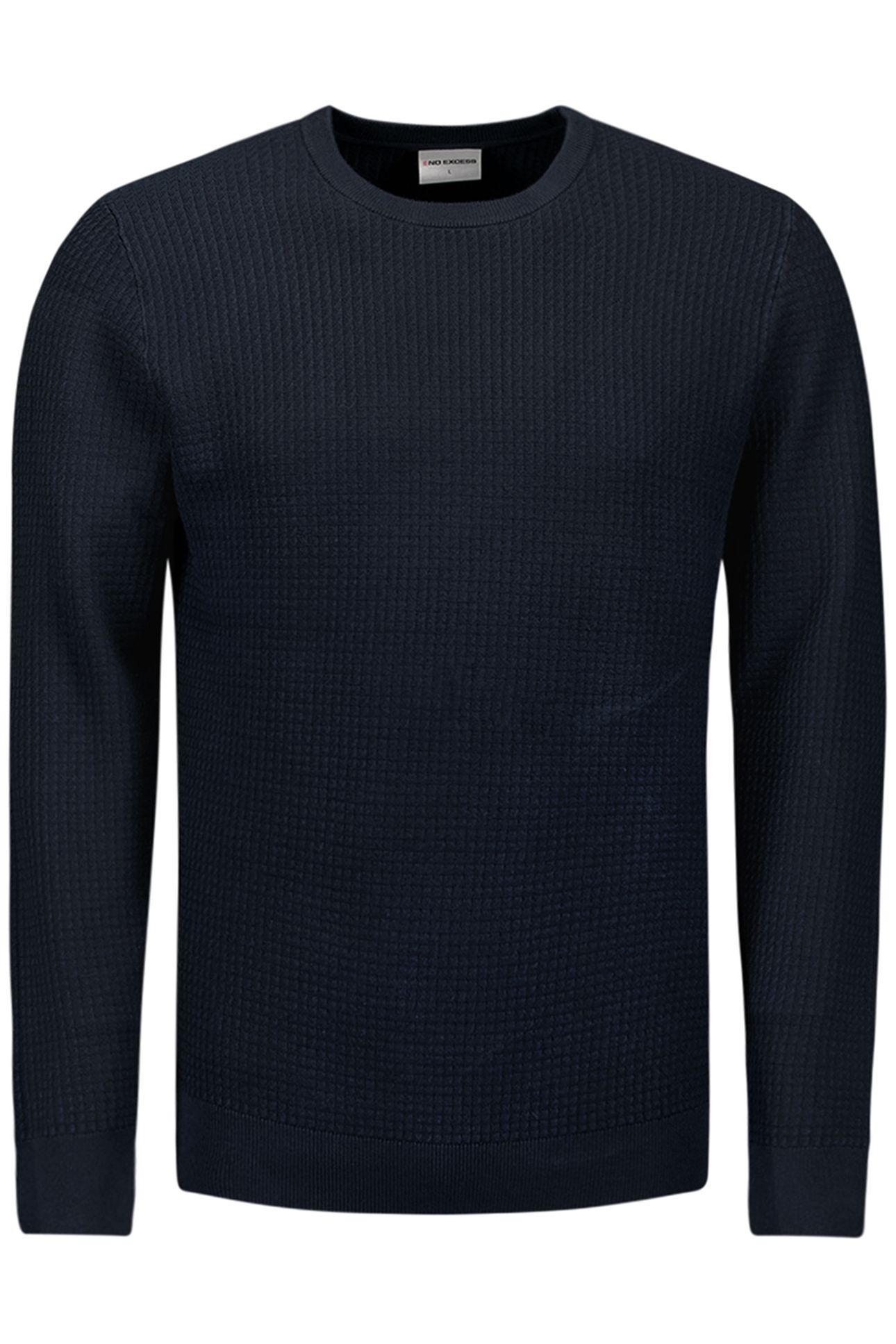 PULLOVER CREWNECK 2 COLOURED WAFFLE JACQUARD BLUEBERRY 4