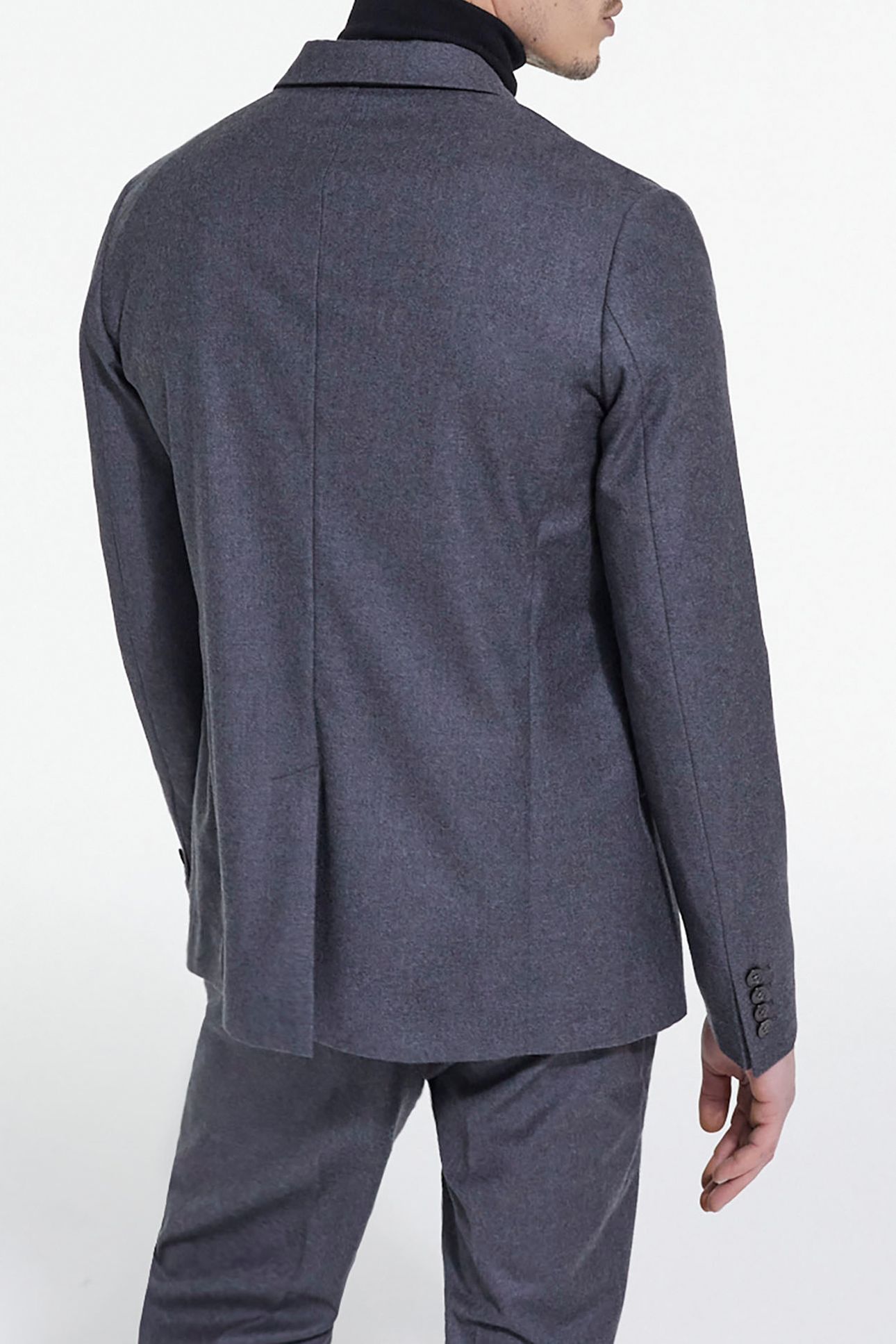 WOOL SUIT JACKET WITH FLAP POCKETS GREY 2