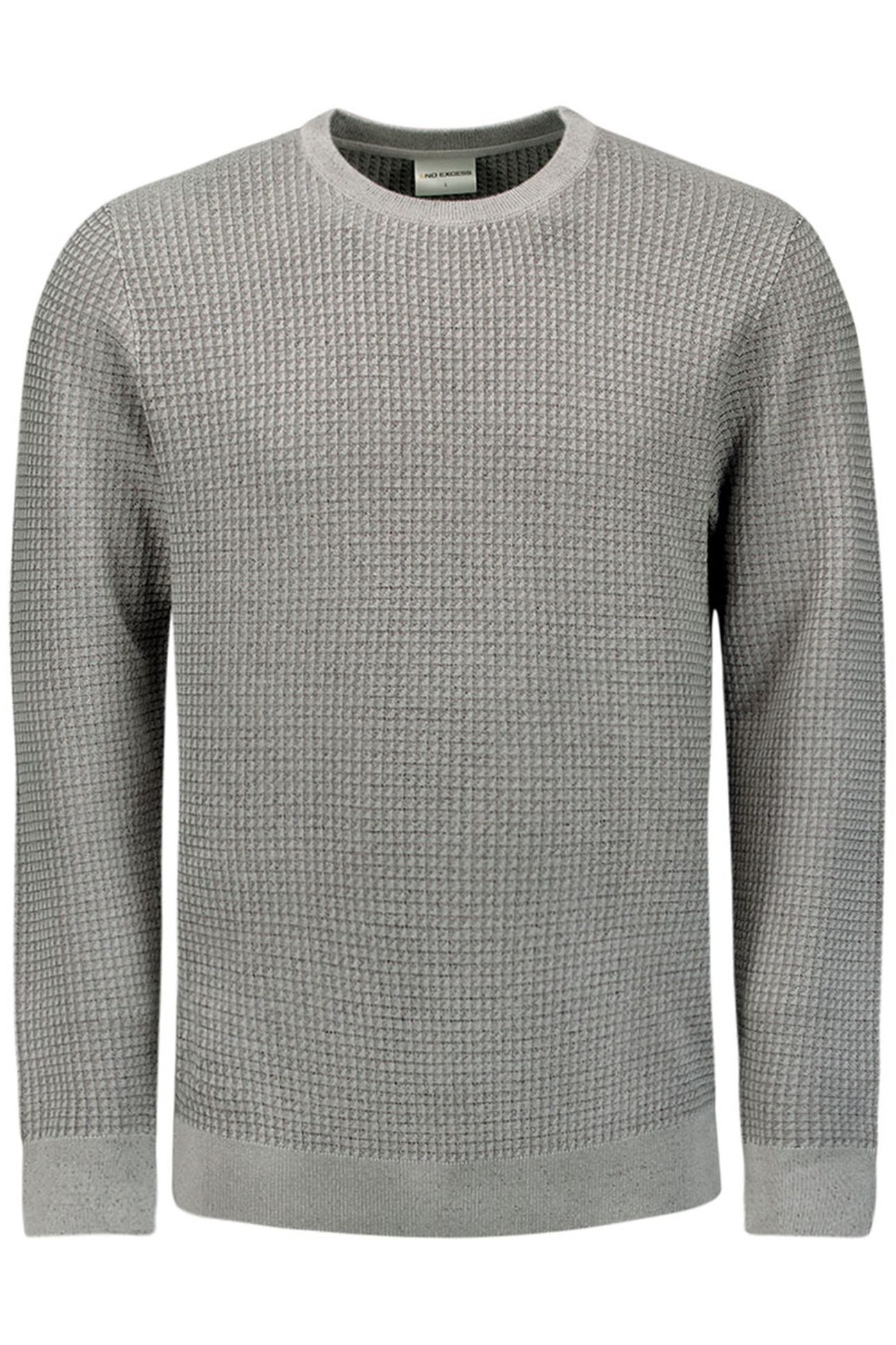 PULLOVER CREWNECK 2 COLOURED WAFFLE JACQUARD GREY 4