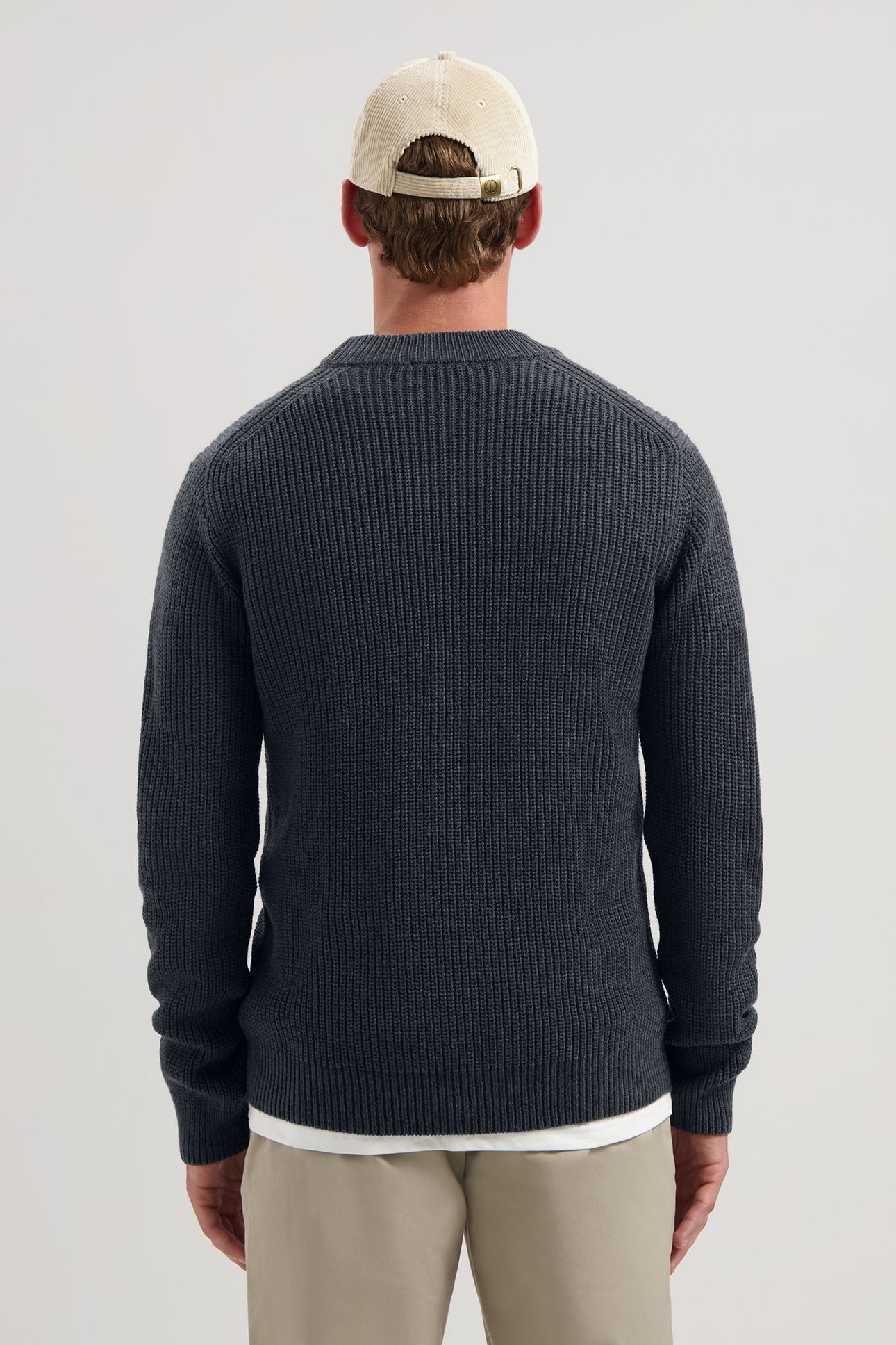 DS-CREW RIBKNIT DK. NAVY 2