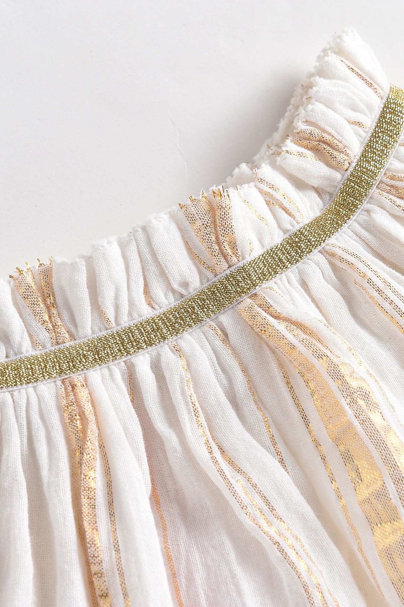 SKIRT SALINA WHITE & GOLD STRIPES 7