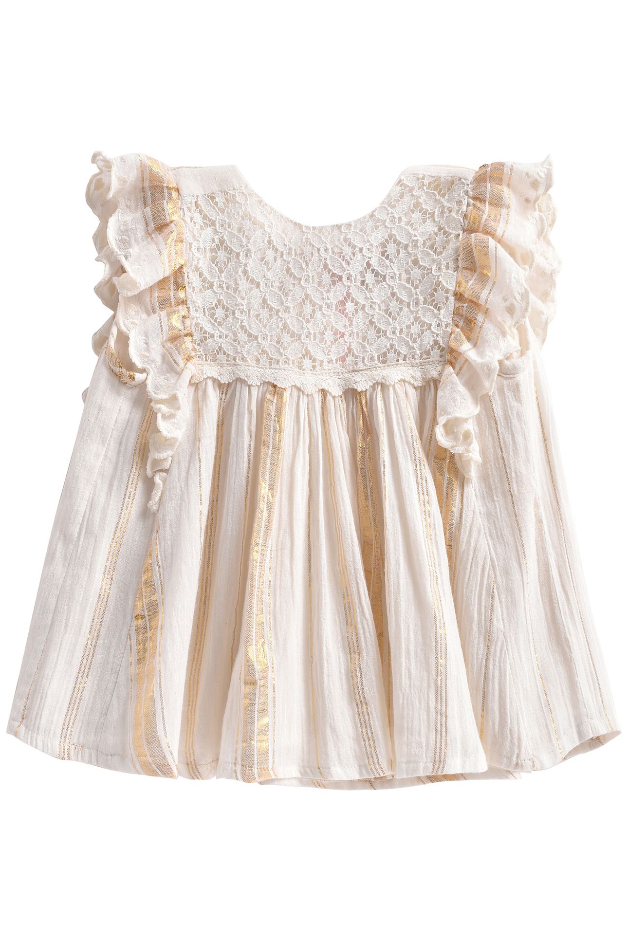 DRESS LYKA WHITE & GOLD STRIPES 3