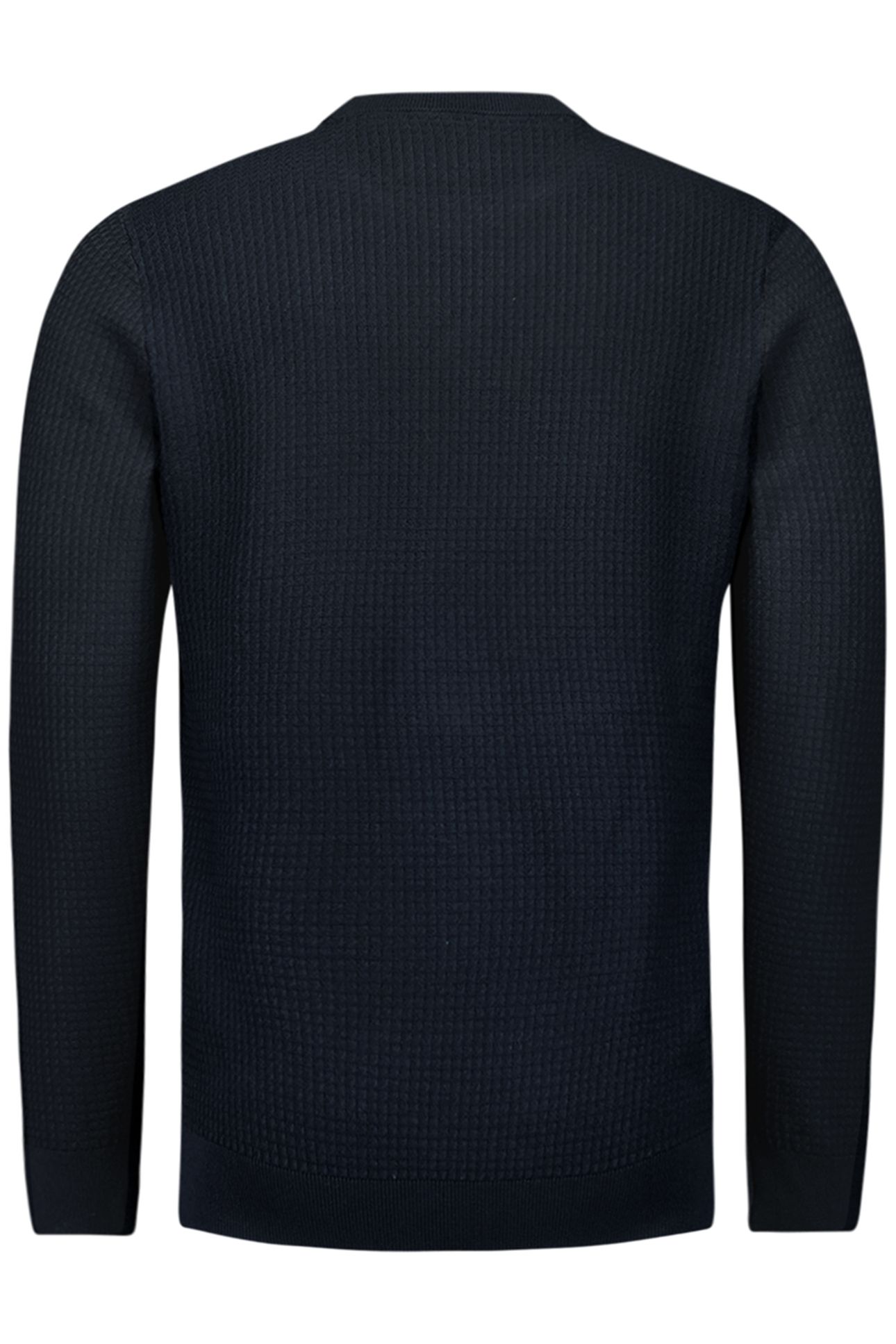 PULLOVER CREWNECK 2 COLOURED WAFFLE JACQUARD BLUEBERRY 5