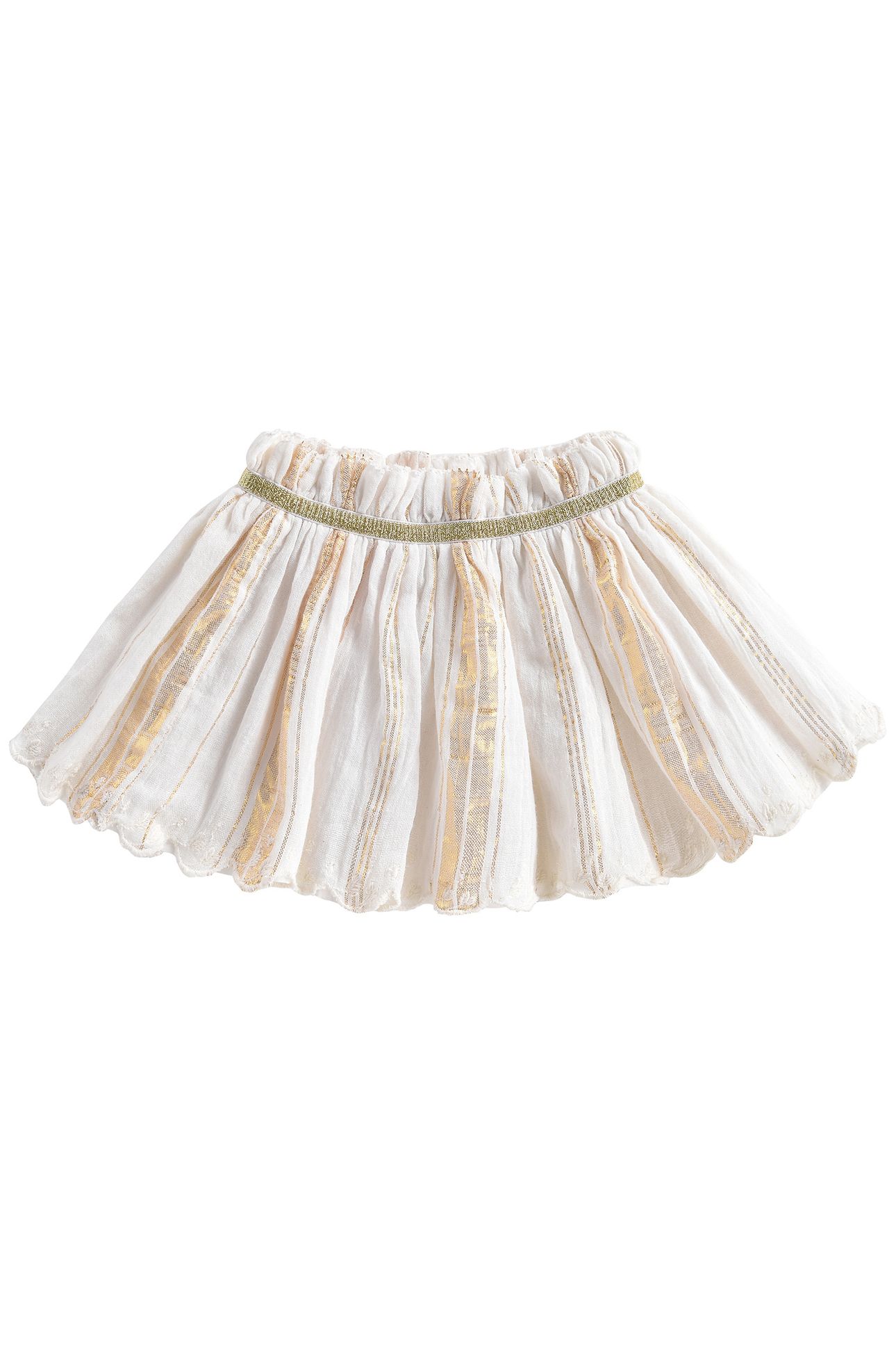 SKIRT SALINA WHITE & GOLD STRIPES 1