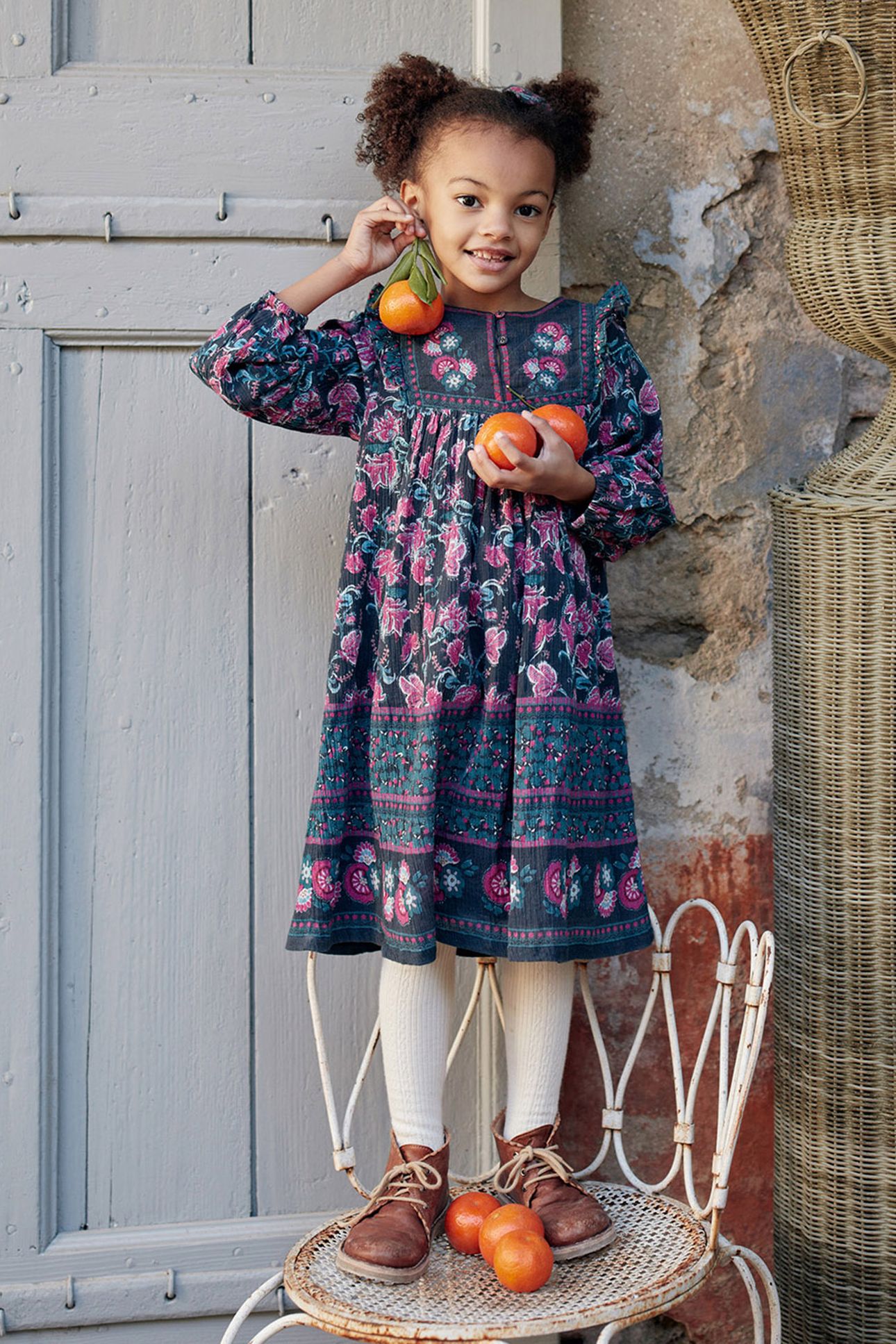 DRESS ZIRA CHARCOAL WILDFLOWERS 1