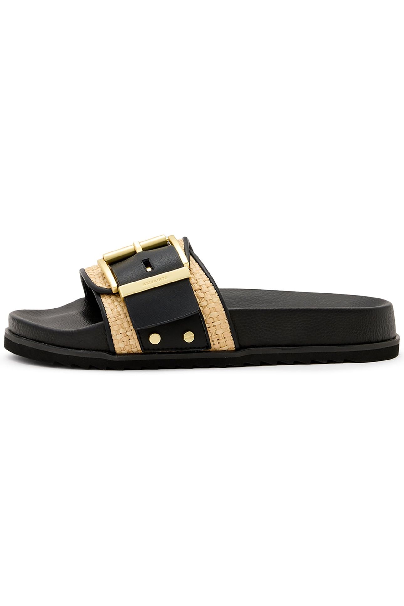 ELLIE RAFFIA SLIDER NATURAL/BLACK 1