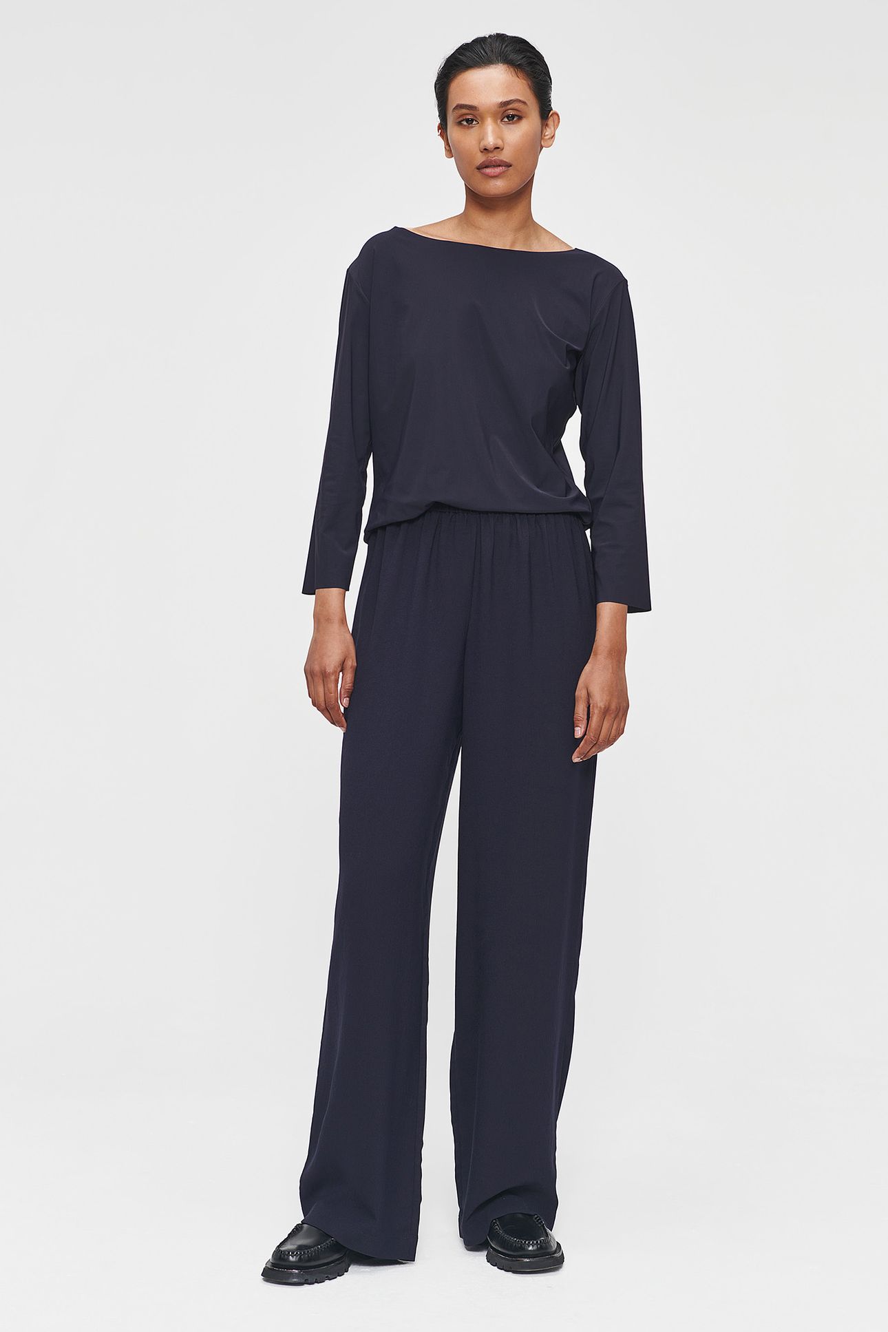 EASY WIDE LEG PANTS INK BLUE 2