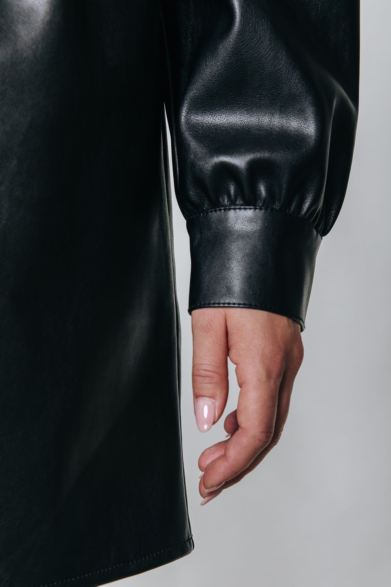 DARIN VEGAN LEATHER DRESS BLACK 5