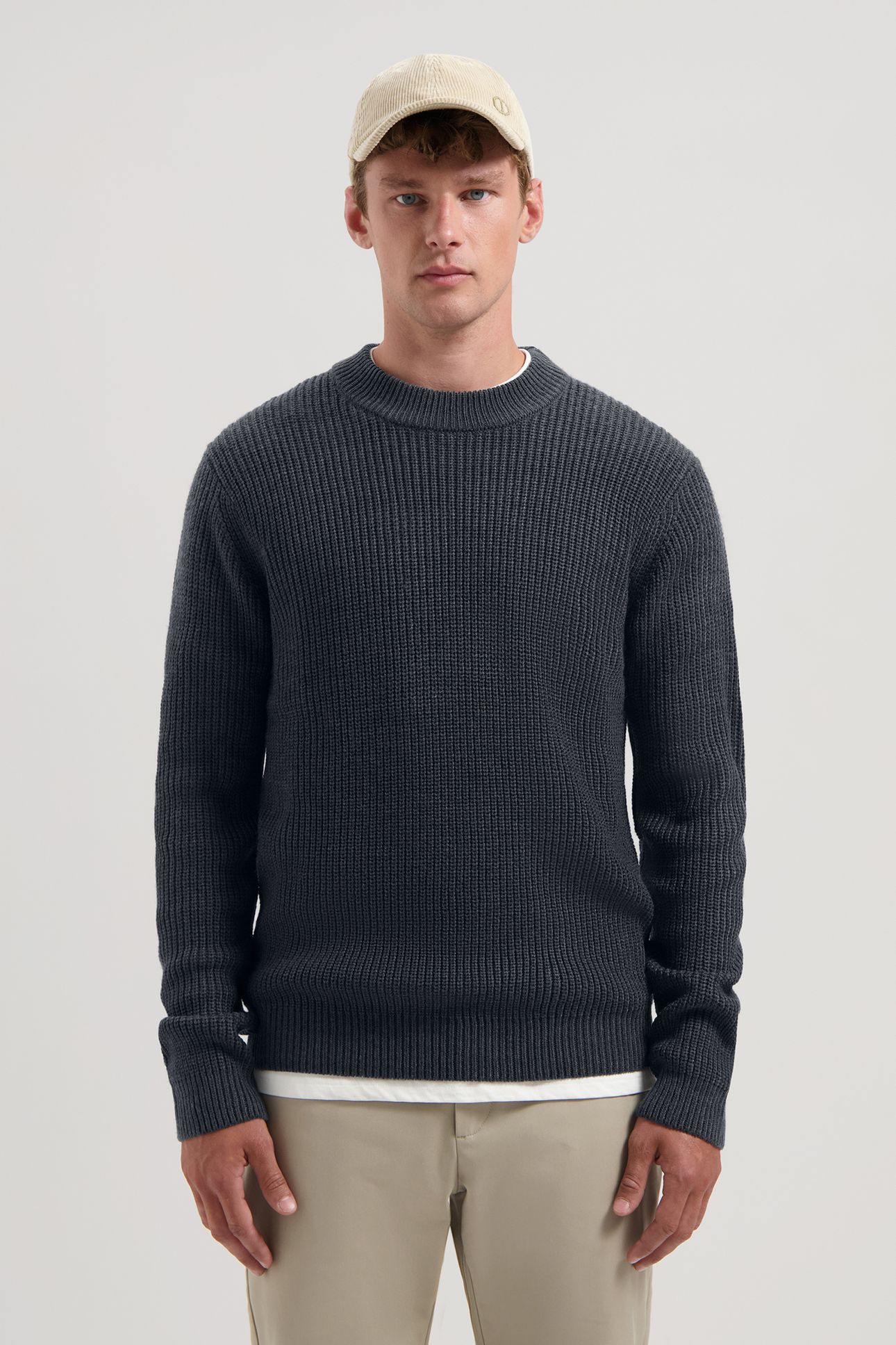 DS-CREW RIBKNIT DK. NAVY 1