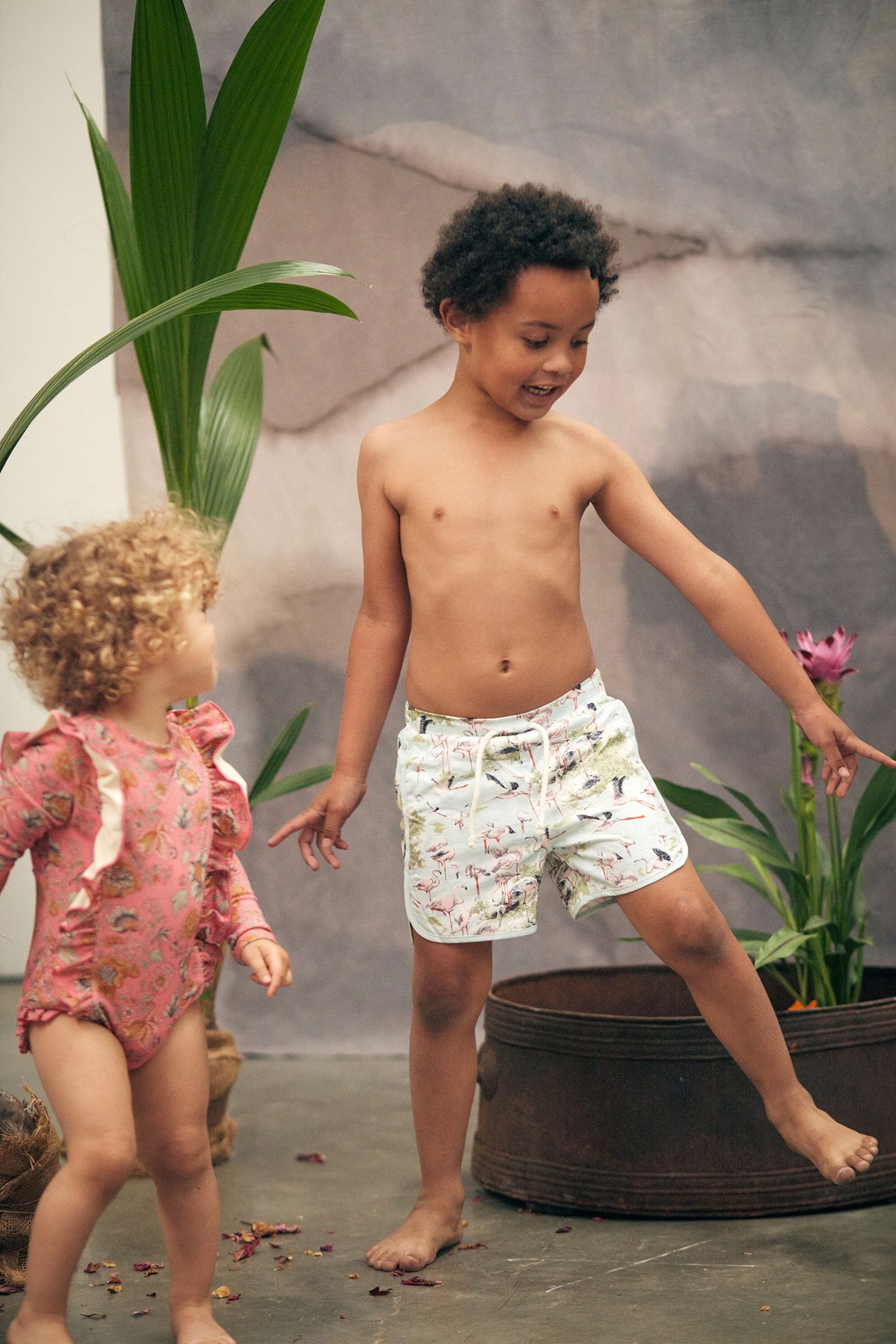 SWIM SHORTS ADERI ACQUA DARJ FLAMINGO 2