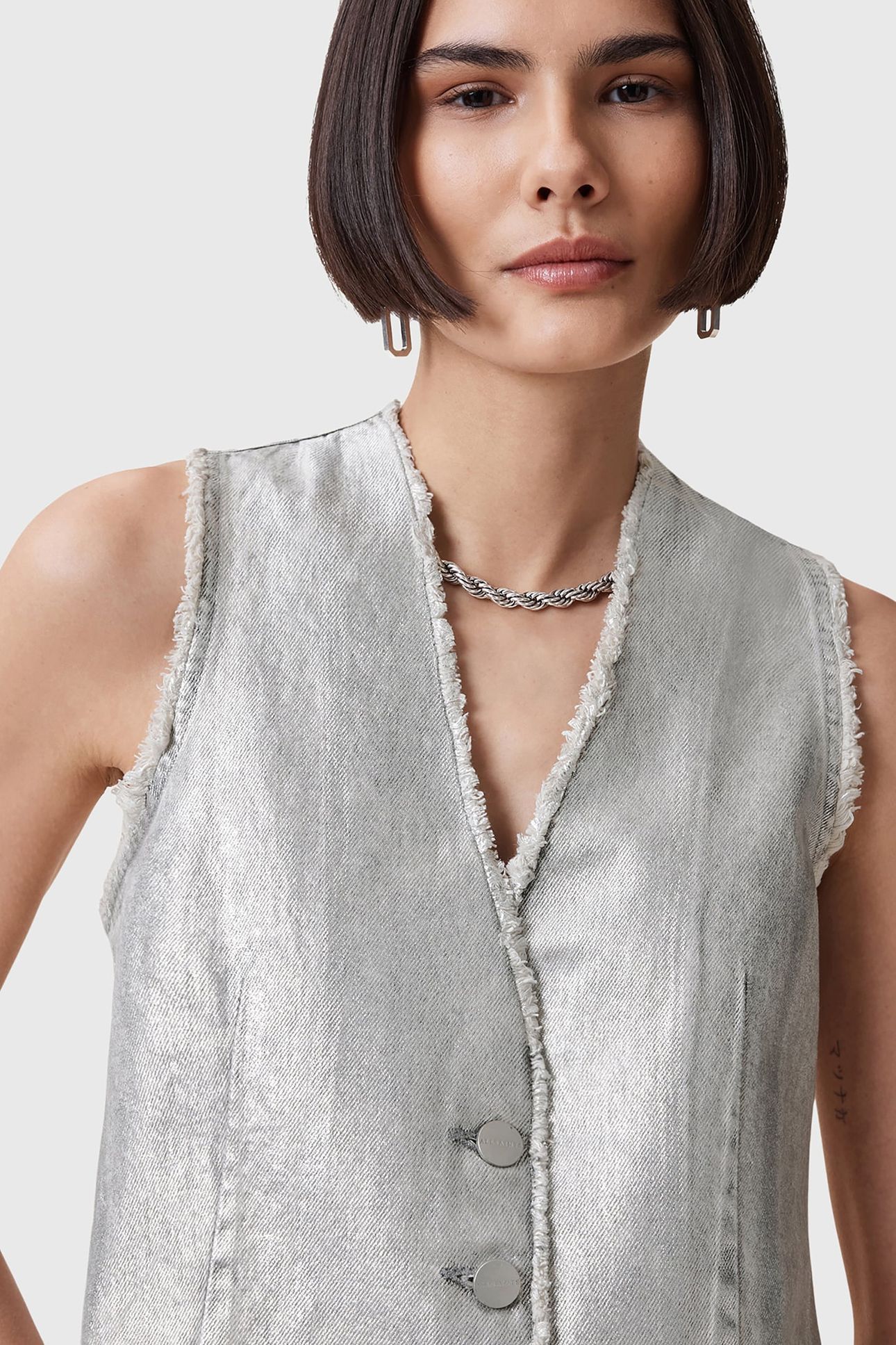 ANDREA WAISTCOAT METALLIC SILVER 6