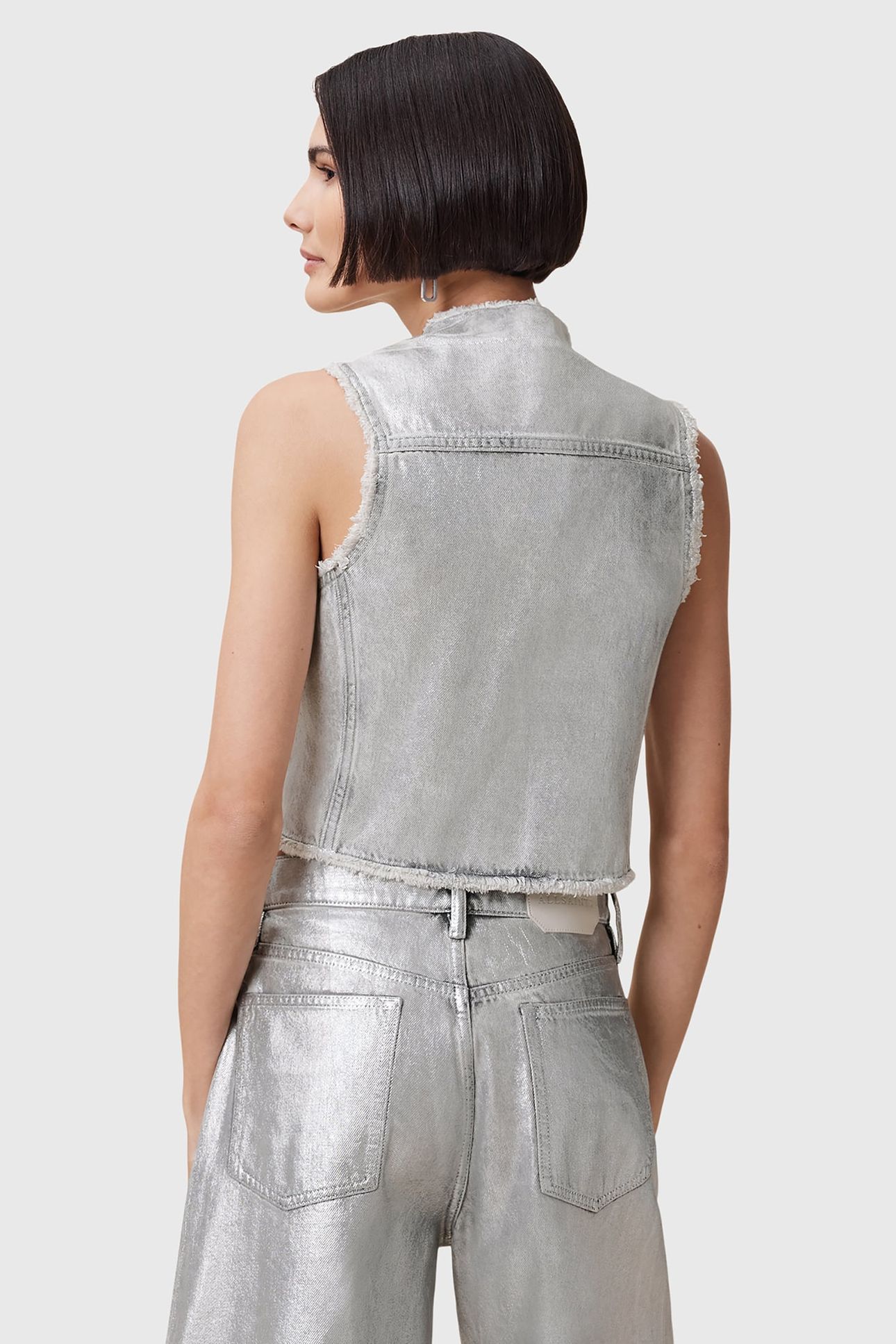 ANDREA WAISTCOAT METALLIC SILVER 2
