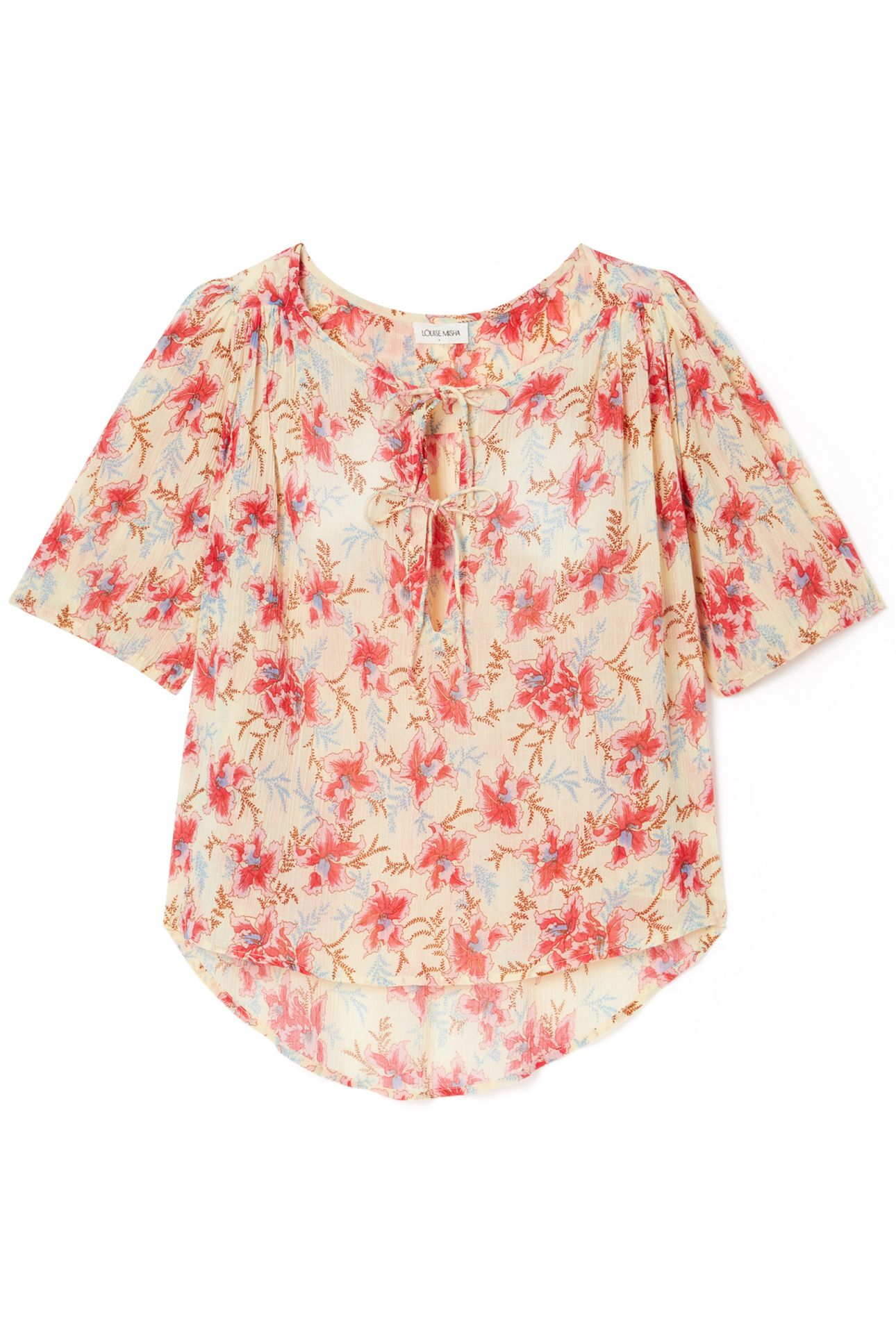 BLOUSE MARINE RASPBERRY FLOWERS 1