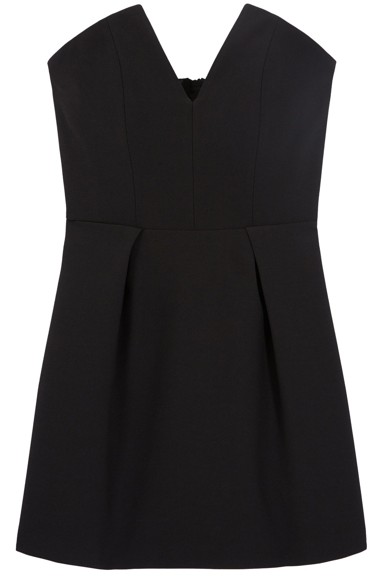 SHORT STRAPLESS DRESS IN ROMANTIC CREPE BLACK 5