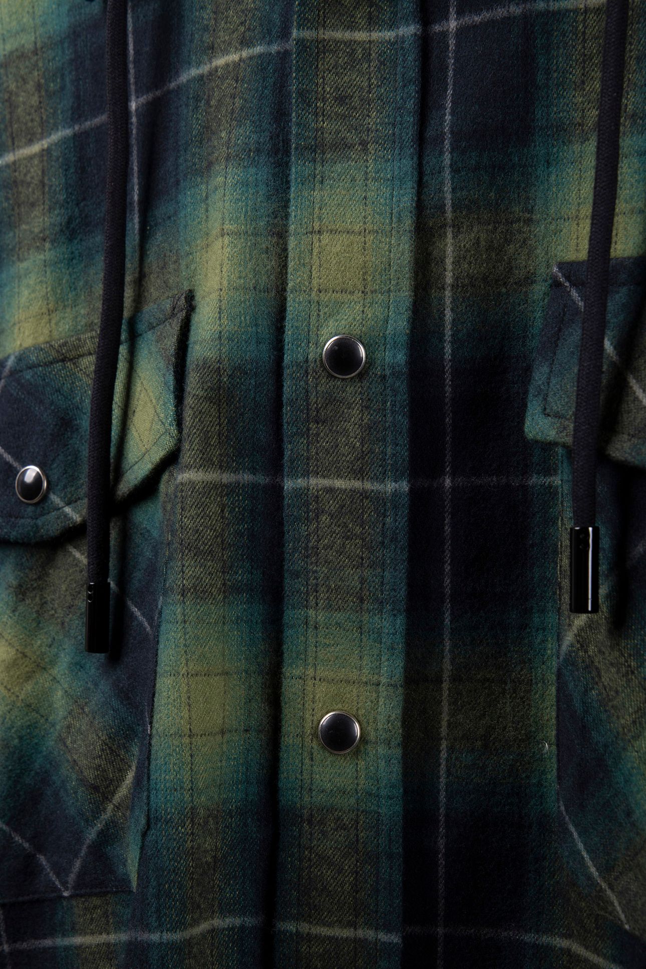 CHECKED SHIRT WITH HOOD BLACK/GREEN 4
