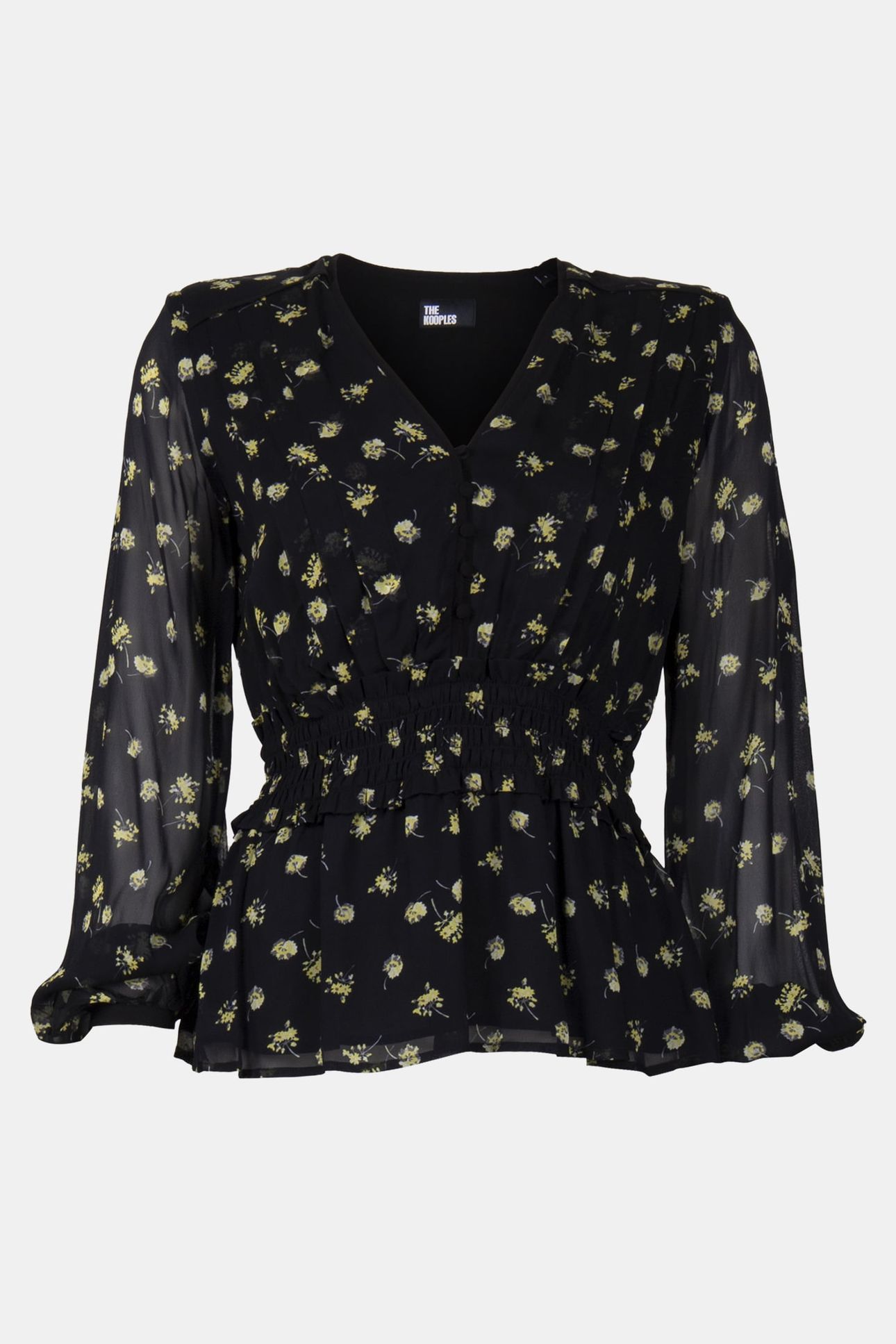 ML TOP TIGHTENED AT THE WAIST WITH BUTTONS BLACK/YELLOW 3