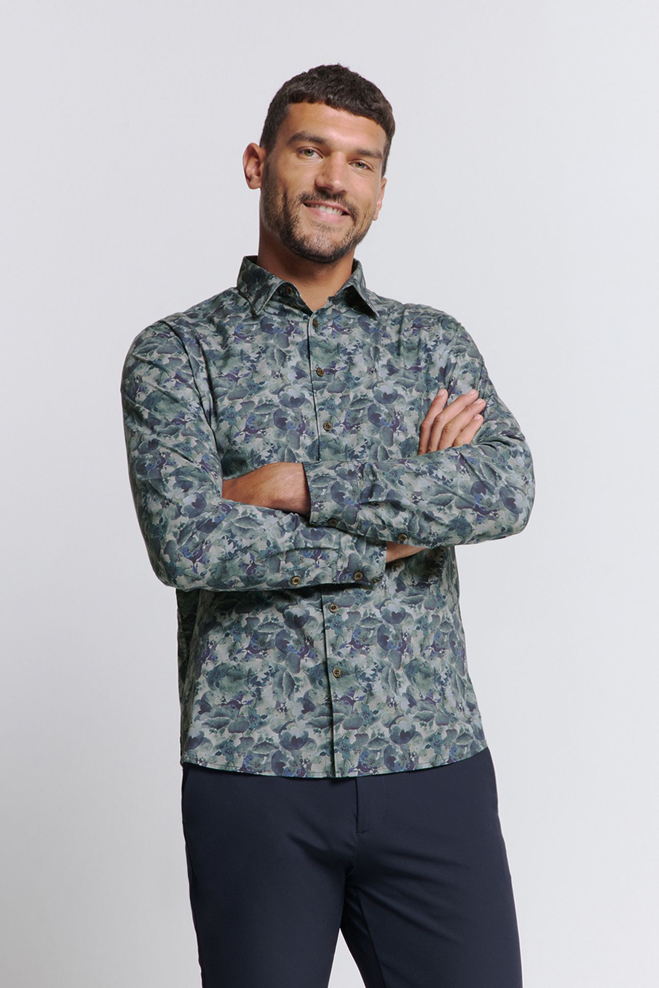 SHIRT STRETCH ALLOVER PRINTED BLUEBERRY 1