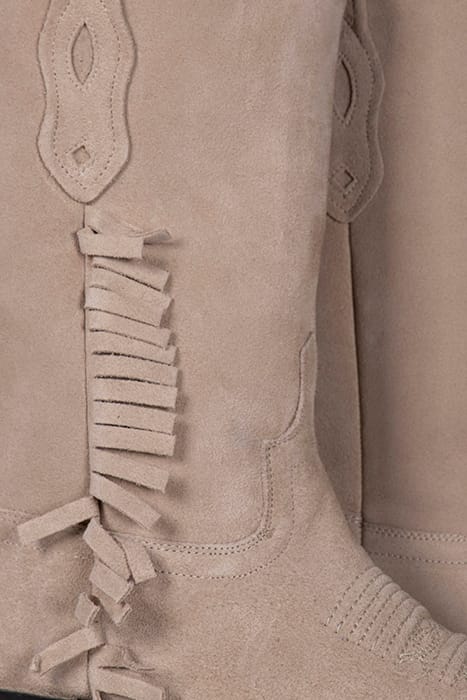 LEATHER COWBOY BOOT WITH FRINGES DUNE 4