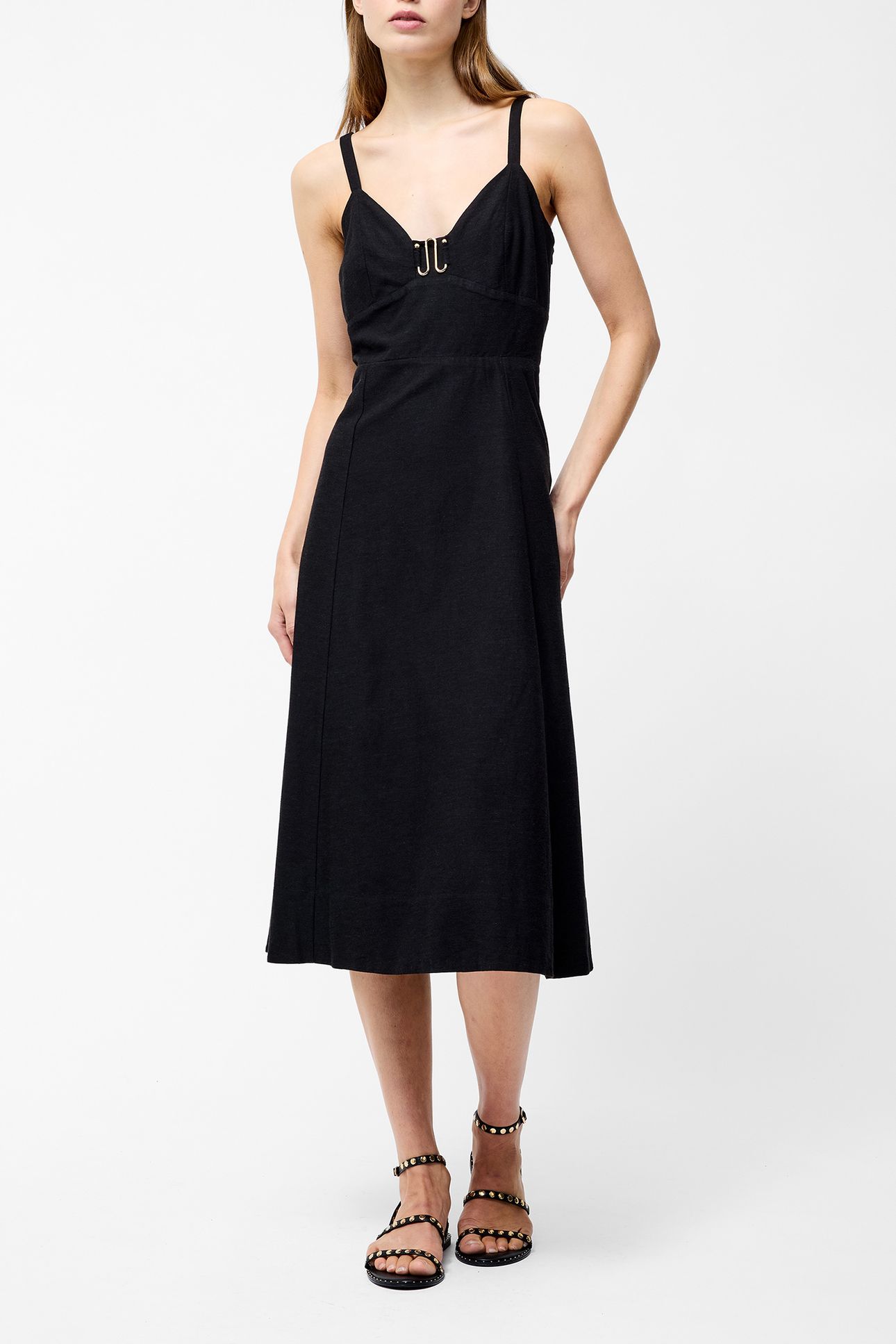 ARIETTE STRAPPY MIDI DRESS BLACK 1