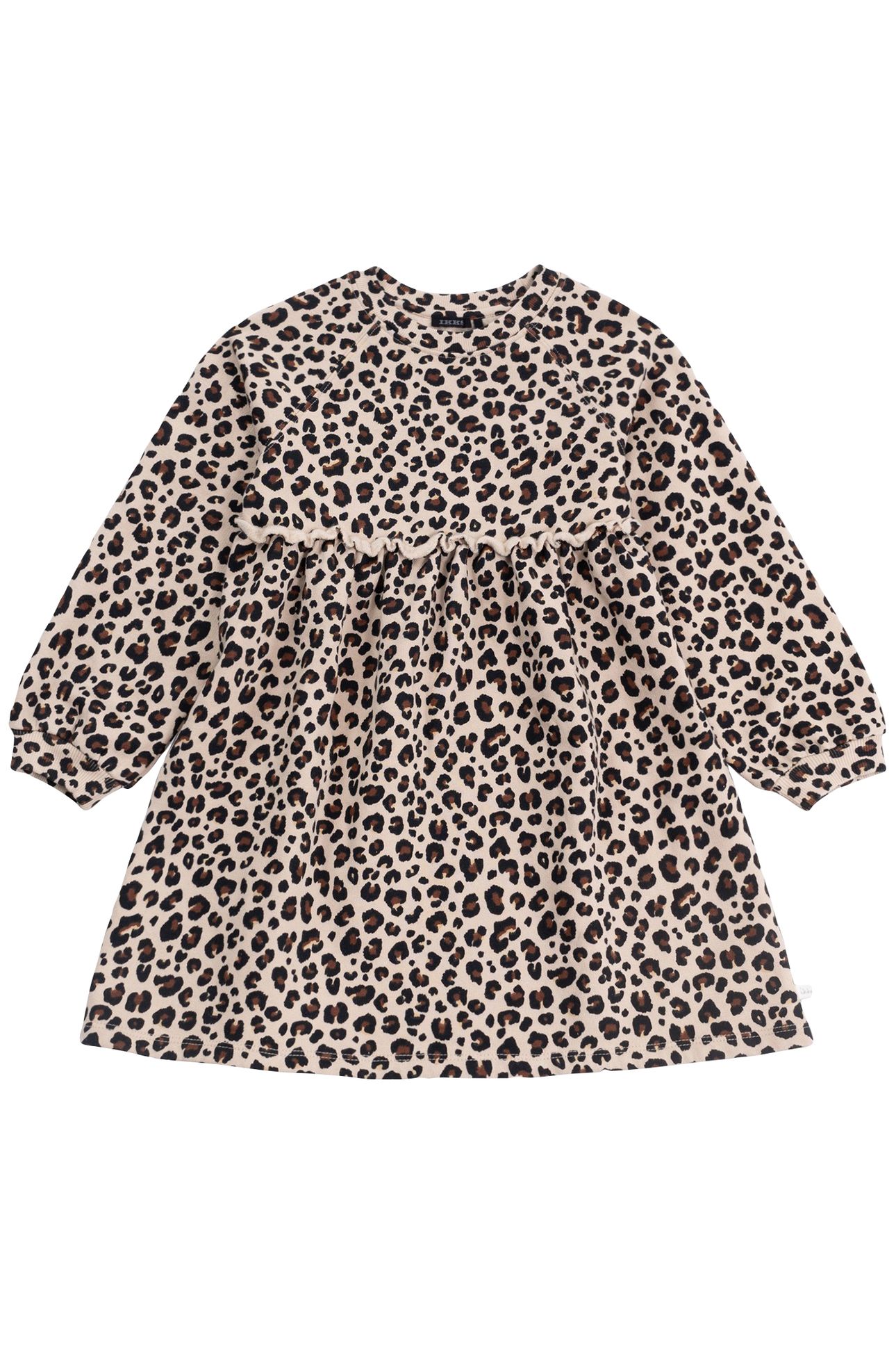 BEIGE LEOPARD PRINT SWEATSHIRT DRESS FOR GIRL 1
