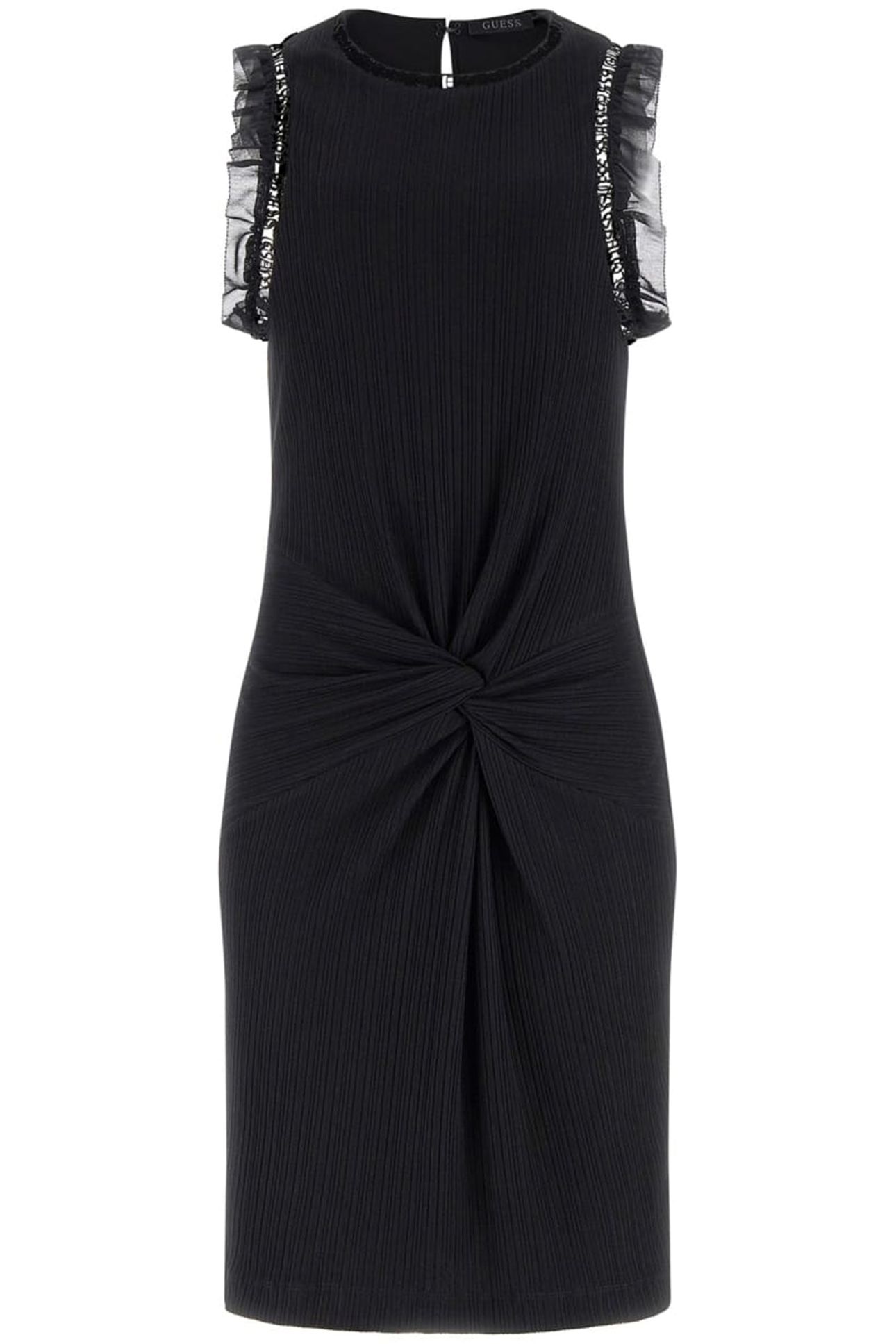 GUESS ECO OLGA FRILL DRESS JET BLACK A996 1