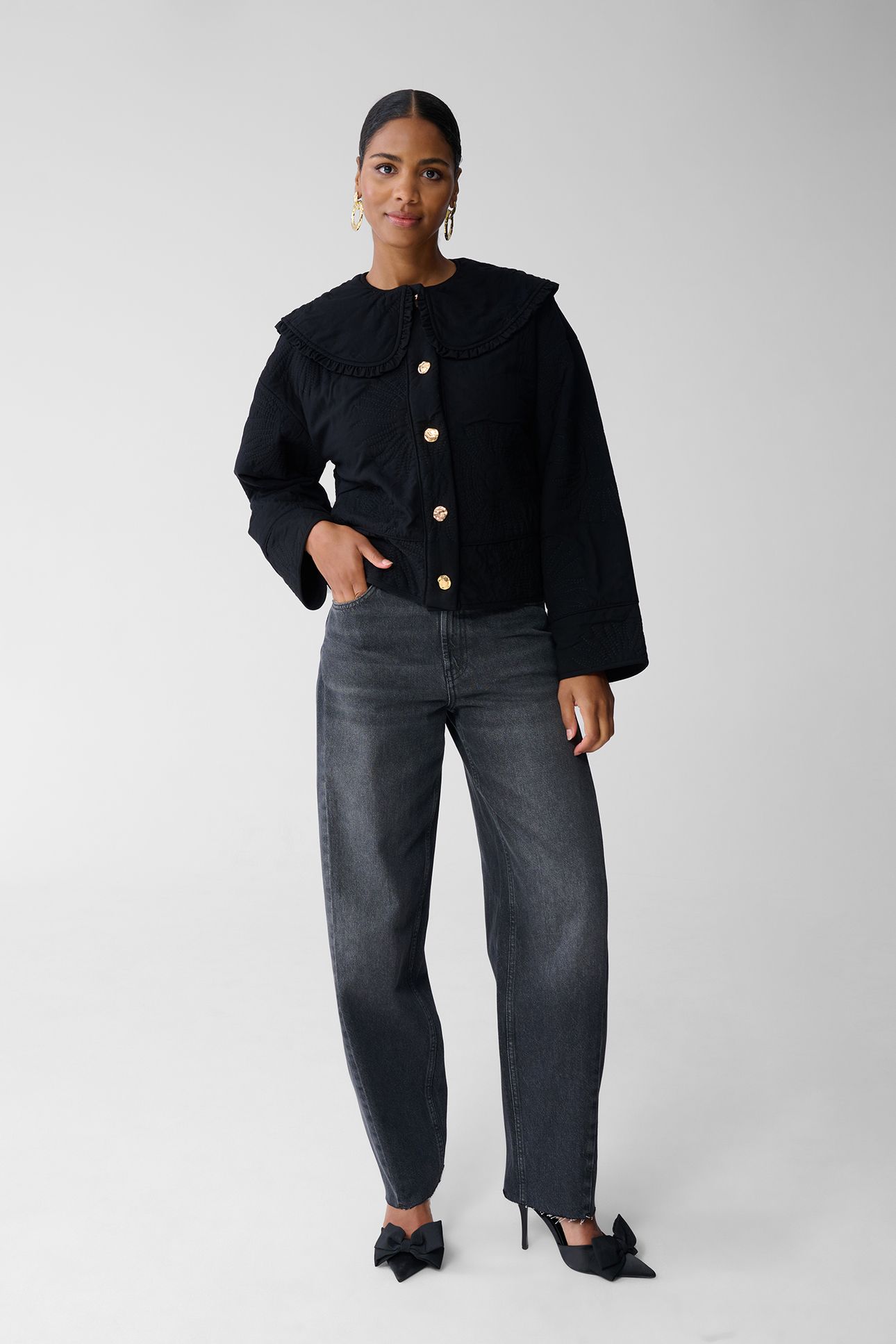 LA-SBQUILTED SUN JACKET BLACK 2