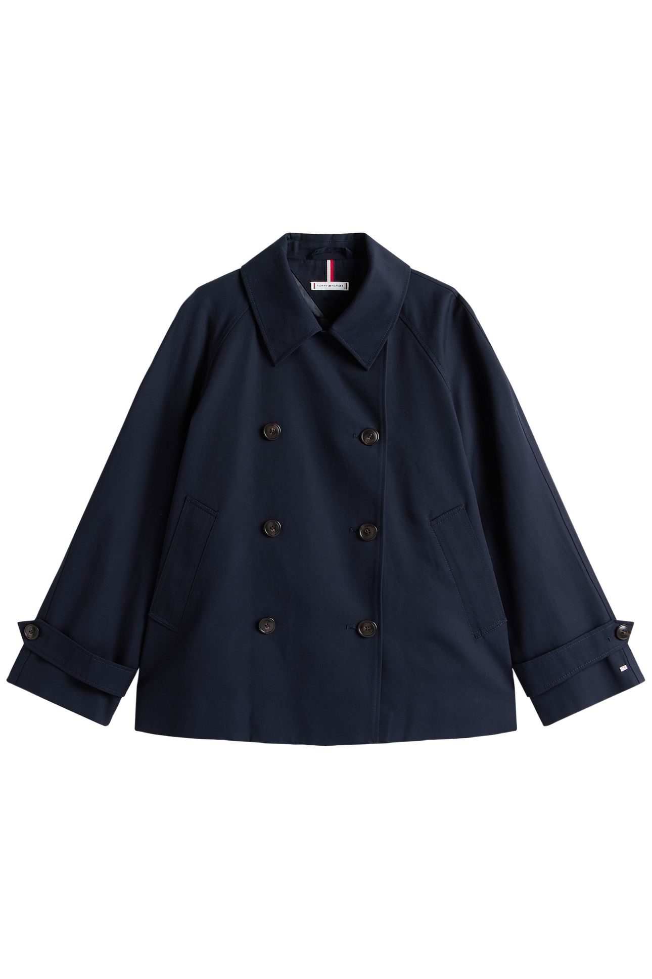 COTTON REG SHORT TRENCH COAT DESERT SKY 3