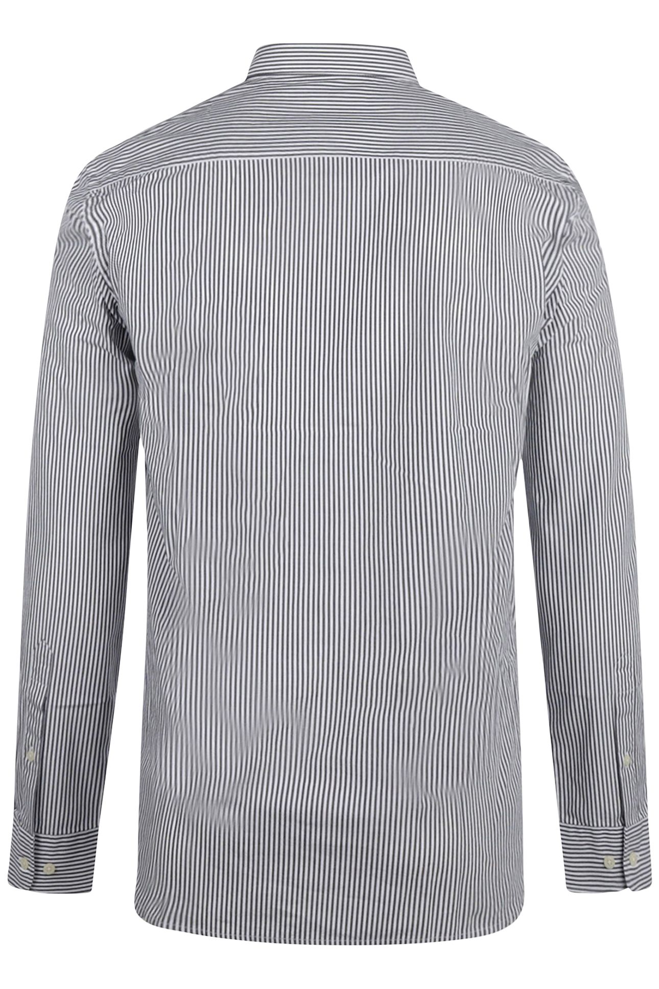 POPLIN STRIPE PEACHED SHIRT NAVY 2