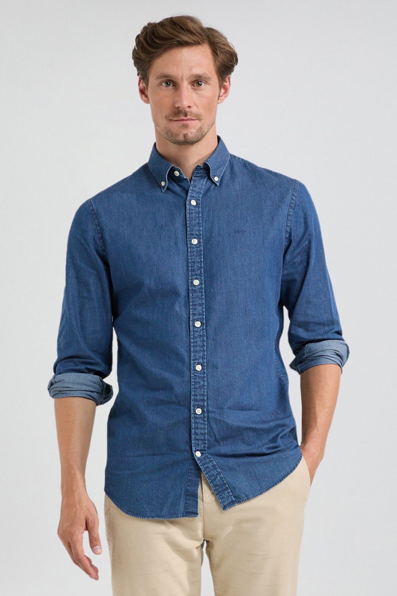 CHAMBRAY SHIRT MEDIUM BLUE 1