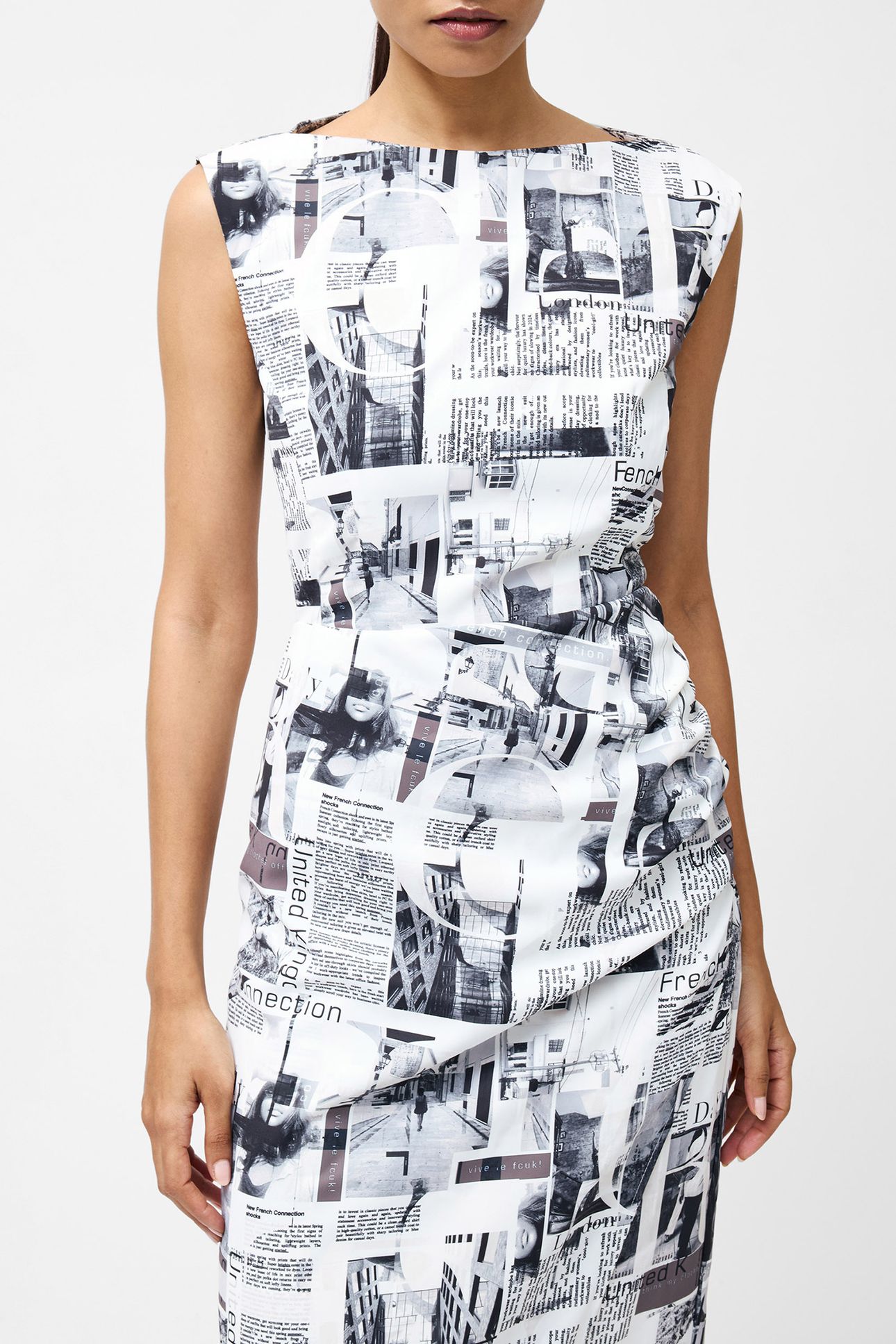 ATLANTIS DORI CREPE DRESS BLACK/WHITE 3